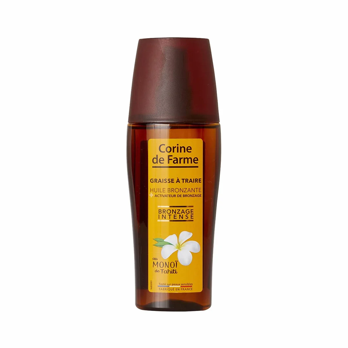 Corine de Farme Spray Graisse à Traire Huile Bronzante + Activateur Bronzage, Peaux Mates ou Déjà Bronzées, Intensifie Bronzage, Sans Autobronzant, Monoï Tahiti