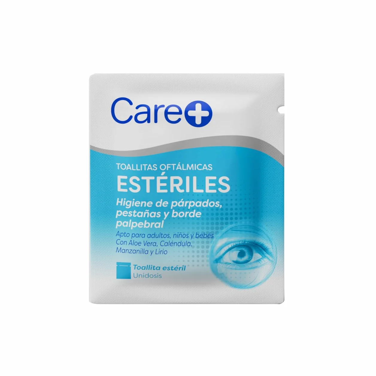 Lingettes ophtalmiques Care+ Aloe vera calendula camomille lys 60 lingettes Hygiène paupières cils bords