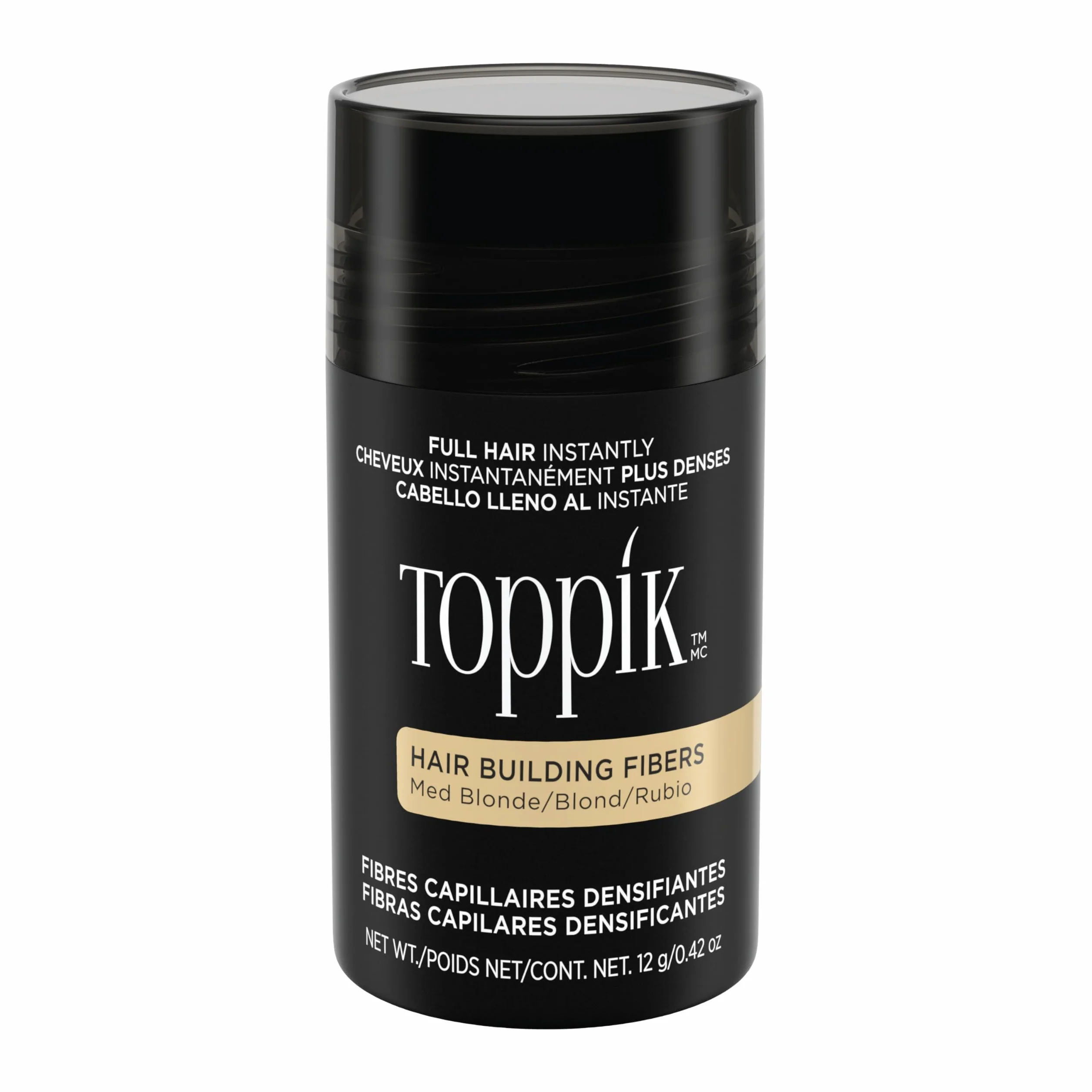 TOPPIK Fibres Capillaires Densifiantes à base de Kératine, Blond - 12g - Cheveux à l'Aspect Naturellement plus Epais – Pour densifier Racines, Ligne Frontale, Barbe, Calvitie