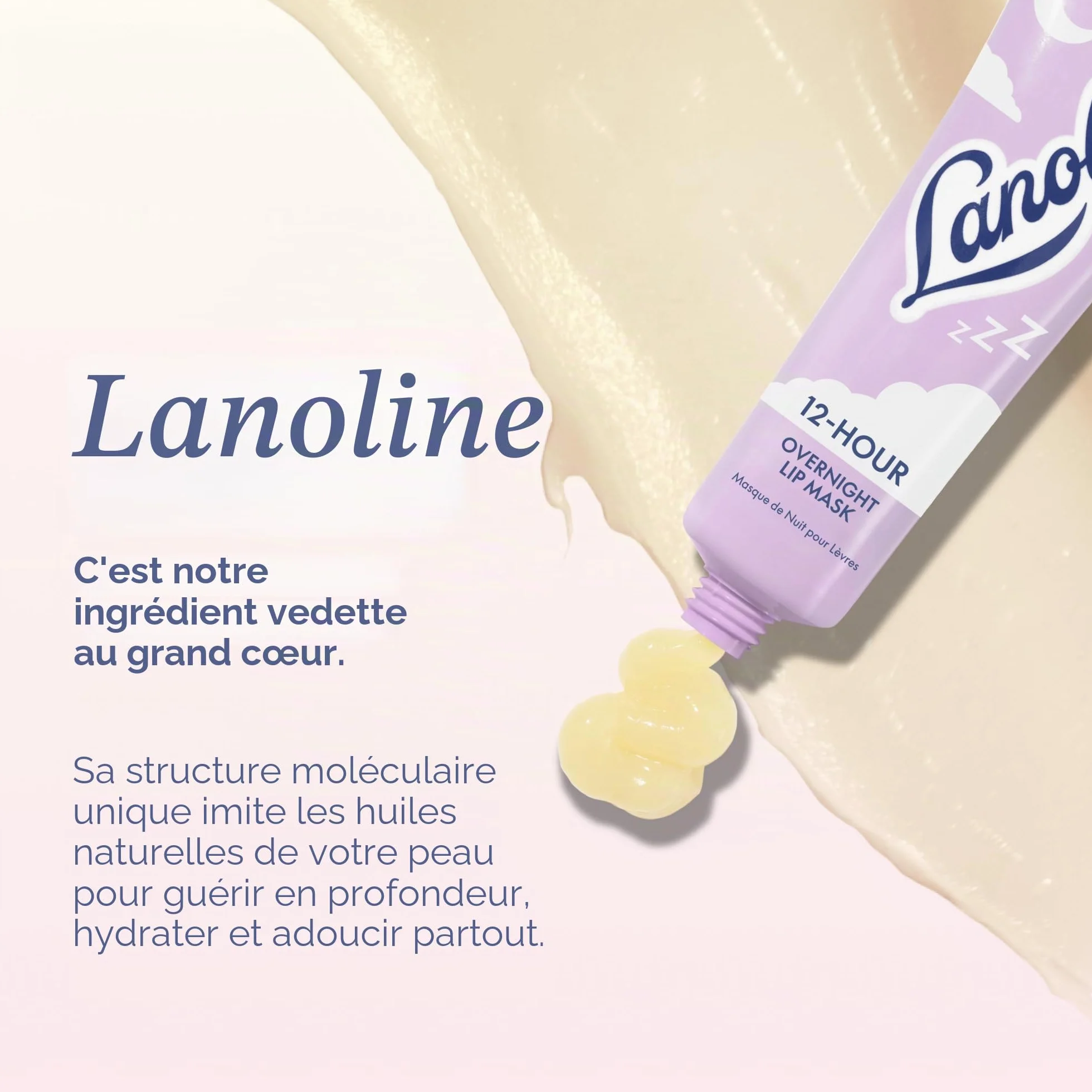Masque à lèvres de nuit 12 heures – Hydratant riche pour les lèvres avec acide hyaluronique, vitamine C et céramides – Restaure, adoucit et régénère les lèvres pendant que vous dormez – Soin des
