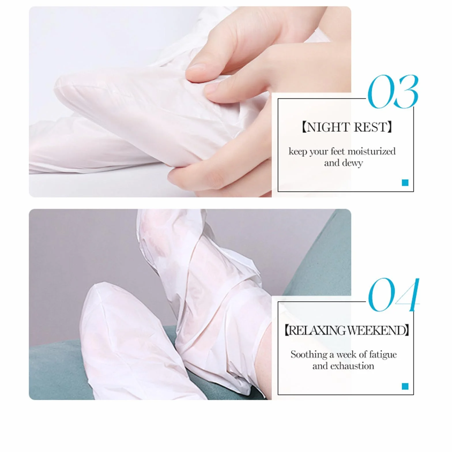 Masque Pour Les Mains Et Les Pieds 6 Paires, Gants Hydratants, Chaussettes, Réparer Talons Fissurés
