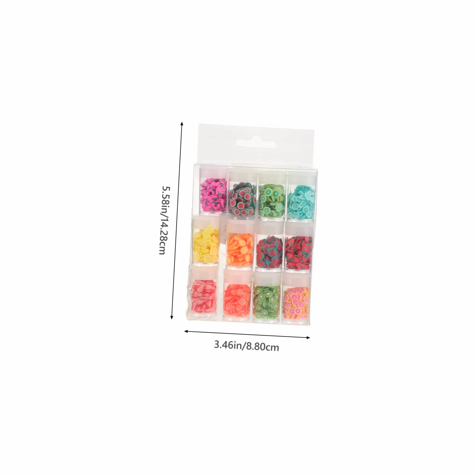 Ipetboom Tranches Nail Art Fruits 12 Boîtes Assortiment Aléatoire Décorations Argile Polymère DIY Ongles