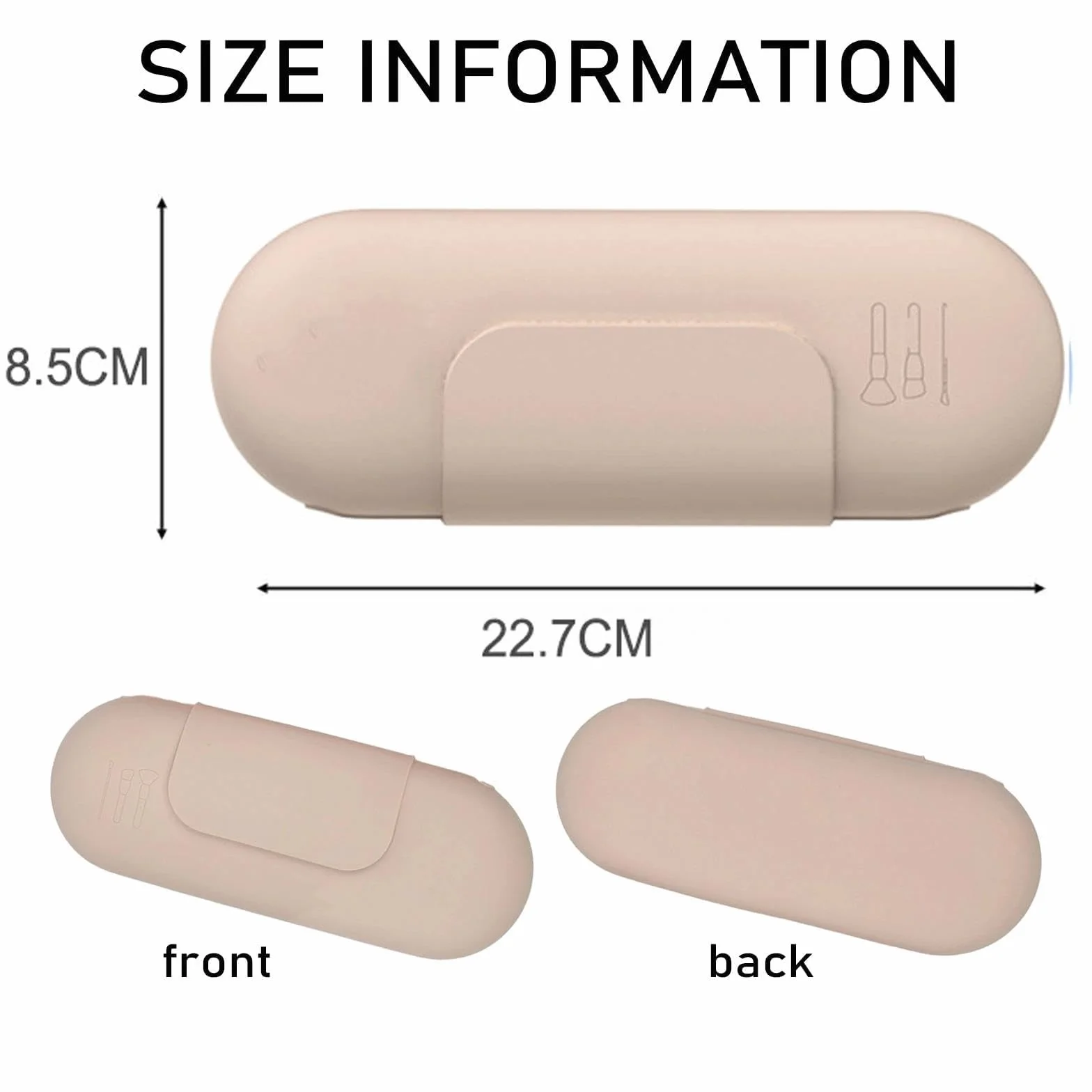 Étui à Pinceau de Maquillage en Silicone Rangement Portable Fermeture Magnétique pour Voyages Trousse pour Femmes (Kaki)