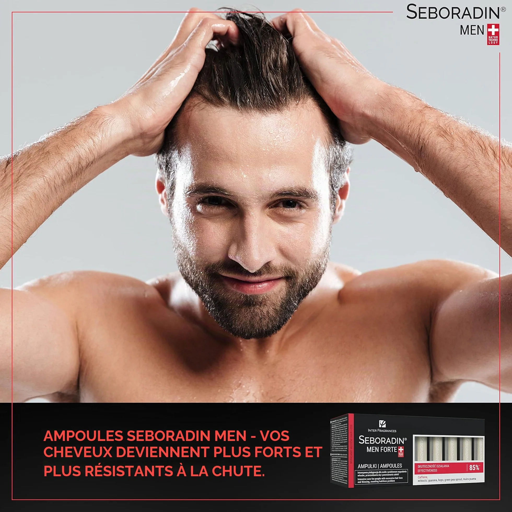 Seboradin Ampoules FORTE Anti-chutes Traitement Intensif Calvitie 14x5,5 ml Hommes