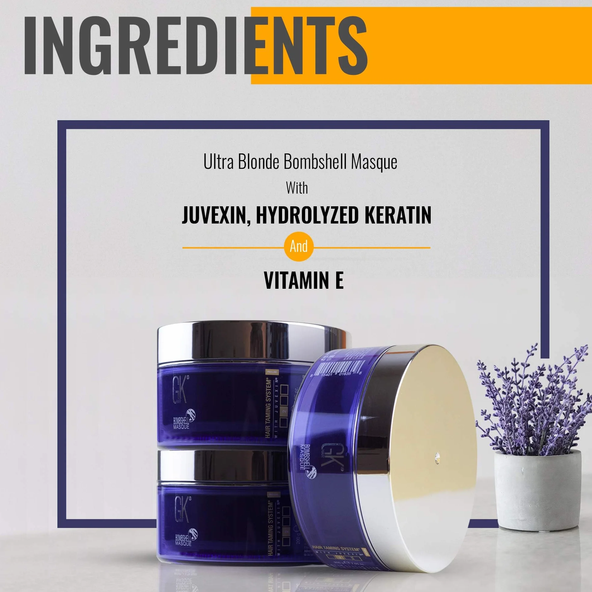GKhair Ultra Blond Bombshell cheveux 200 g Masque Coloration Masque Hydratant Violet Semi Permanent Hair Color Pigments