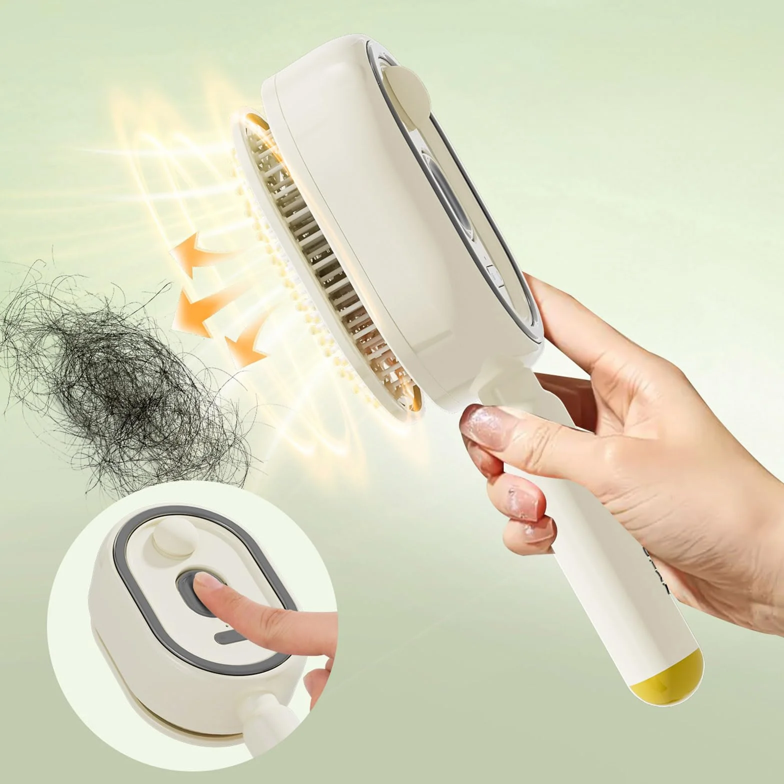 Brosse Vapeur Électrique 2 en 1 Lisseur Rechargeable Anti-frisottis Peigne Massage Coussin d'Air