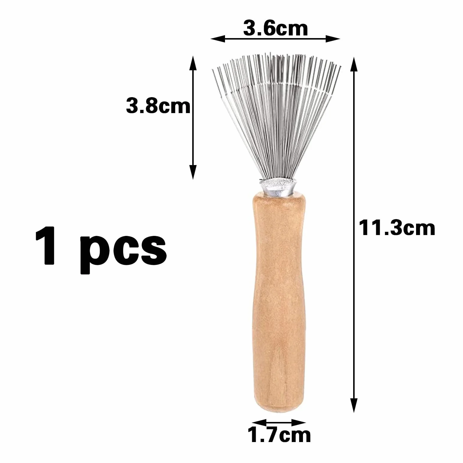 Nettoyant Poignée en Bois pour Peigne Brosse à Cheveux Portable Outil Nettoyage Brosses Peignes Tapis