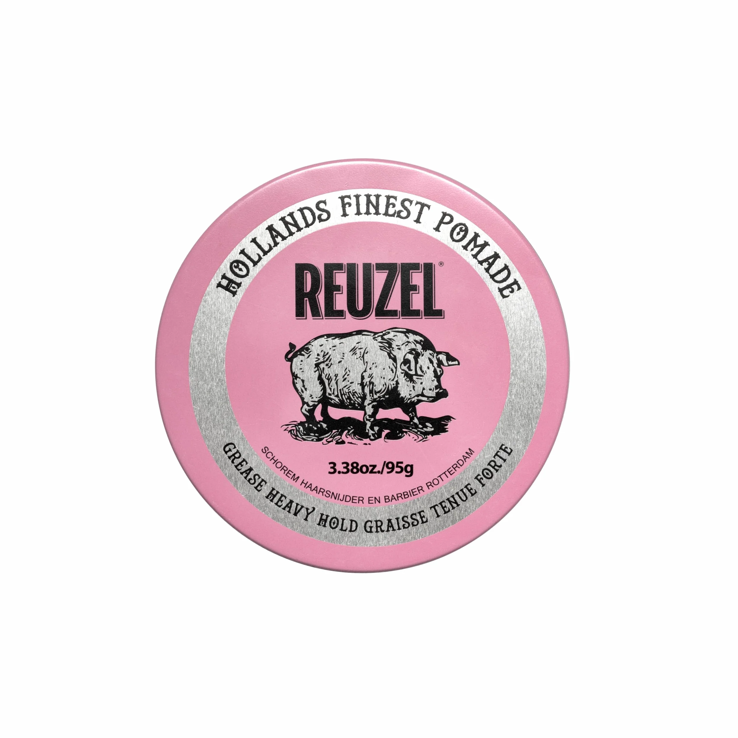 Reuzel Pommade Pink Grease Tenue épaisse, tenue forte, brillance moyenne, pommade à base d'huile, tenue toute la journée, 95g