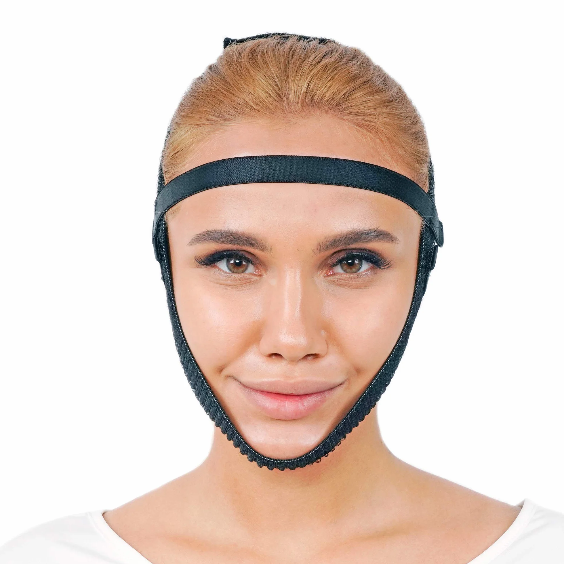 Vêtement de compression post-chirurgie, bande de menton, kit de levage du visage, amincissant le visage, raffermissement des bajoues (noir)