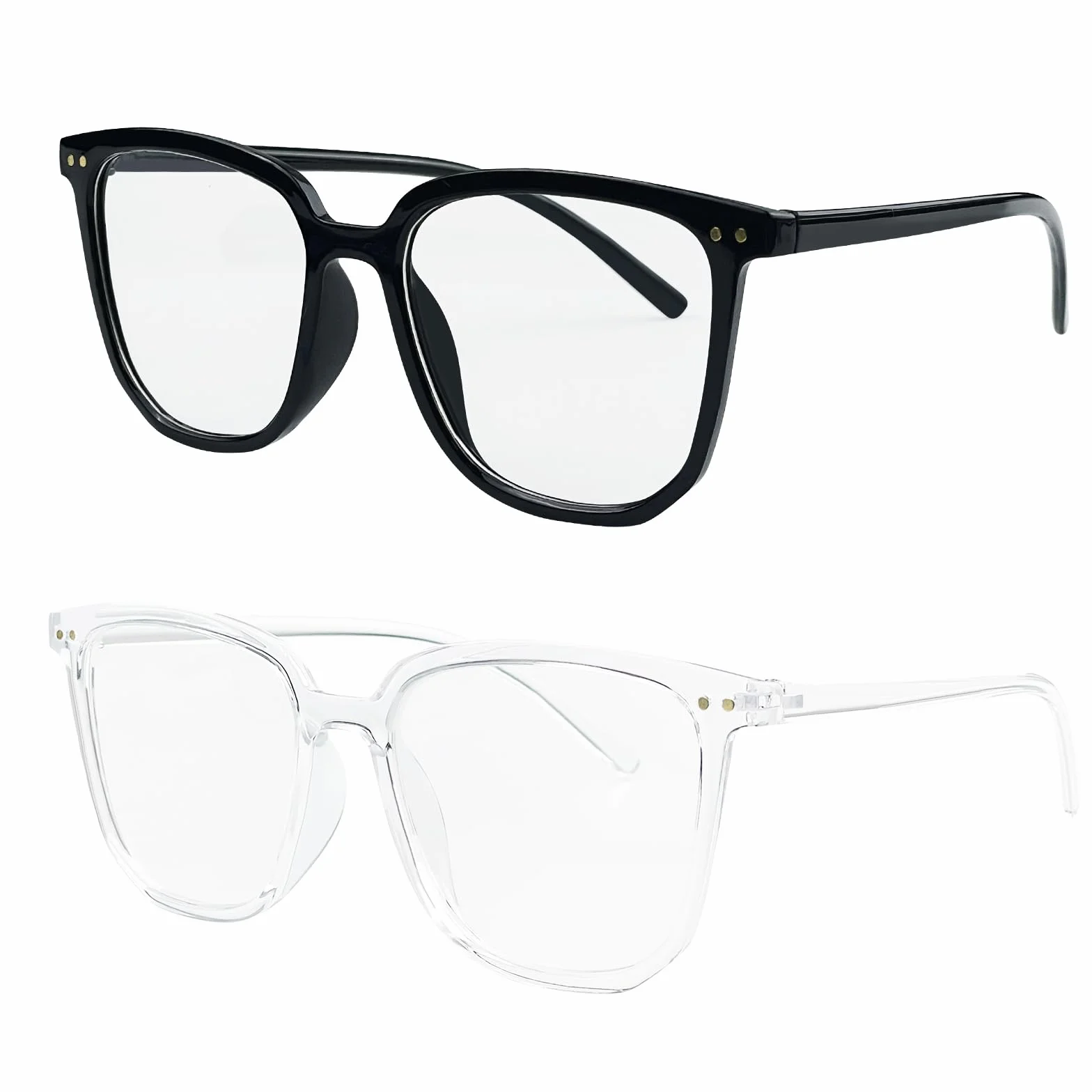 Lunettes Anti Lumiere Bleue, Lunettes D'ordinateur Anti-Fatigue, Monture Large, Léger et Portable pour Homme Femme