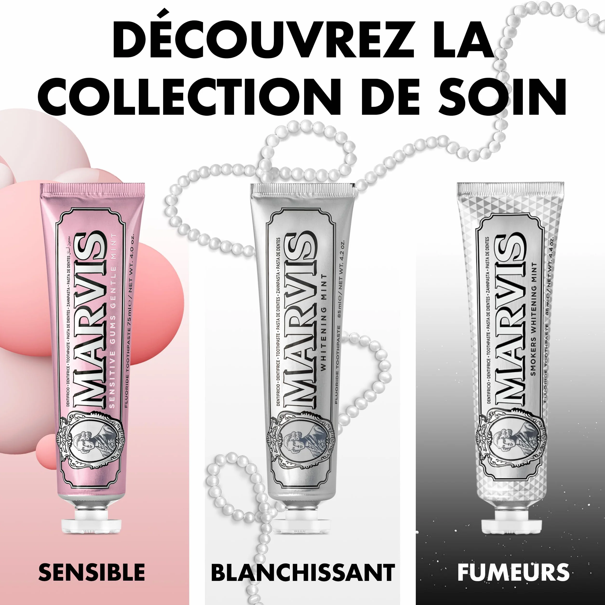 Marvis Dentifrice blanchissant pour fumeurs Menthe 85 ml