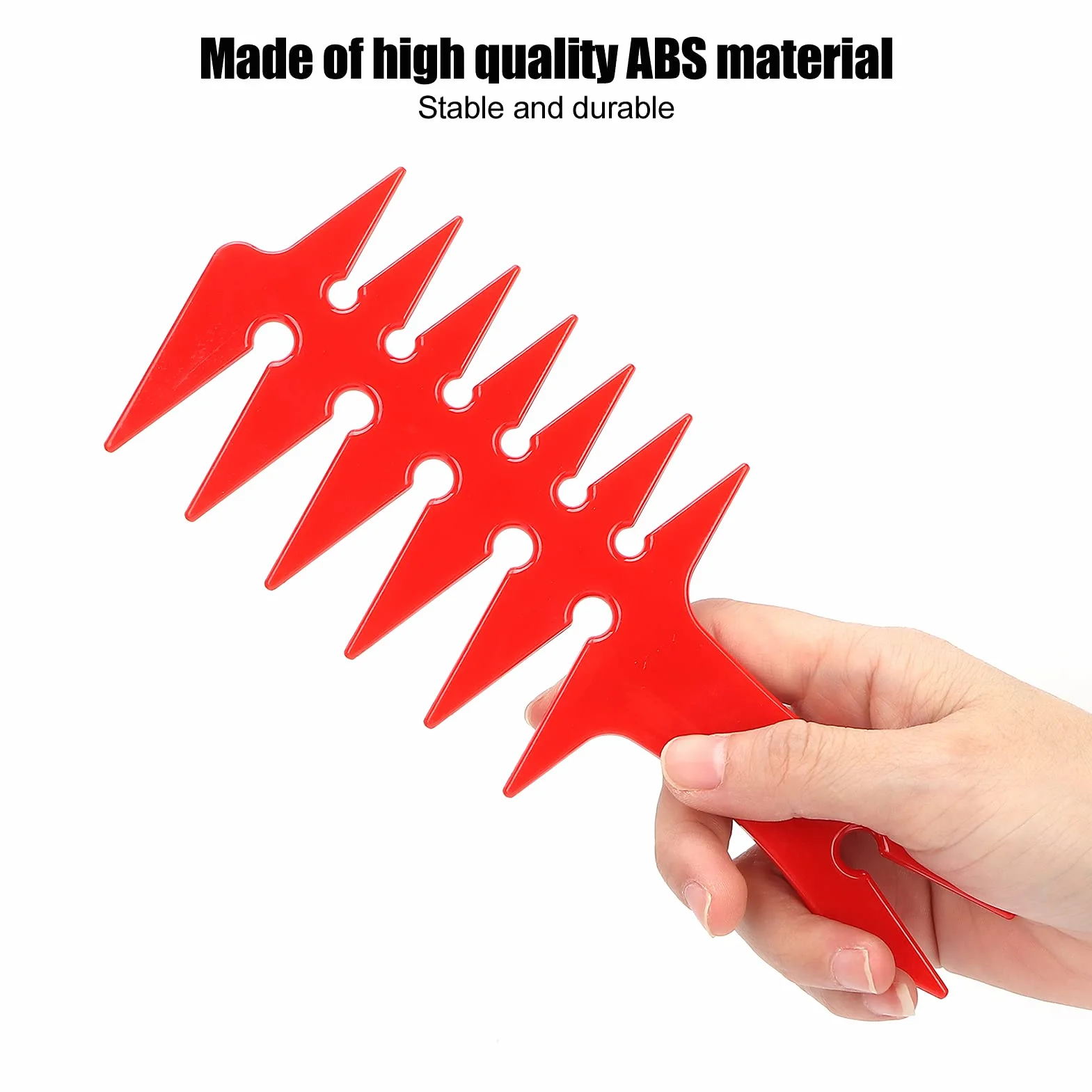 Peigne de Cheveux à Dents Larges Double Face 20 cm Rouge Plastique Rétro