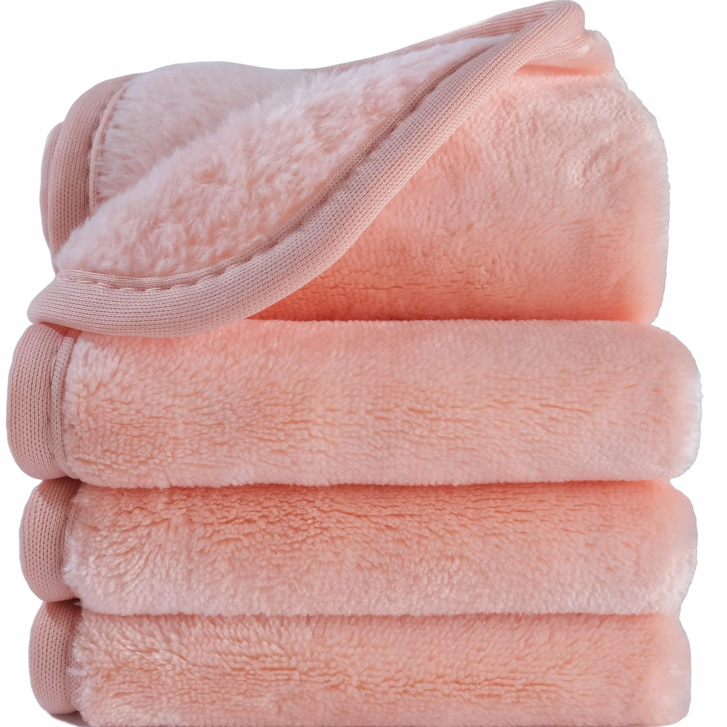 Serviettes démaquillantes en microfibres Premium 20x20 cm 4 pièces Rose hypoallergénique sans produits chimiques