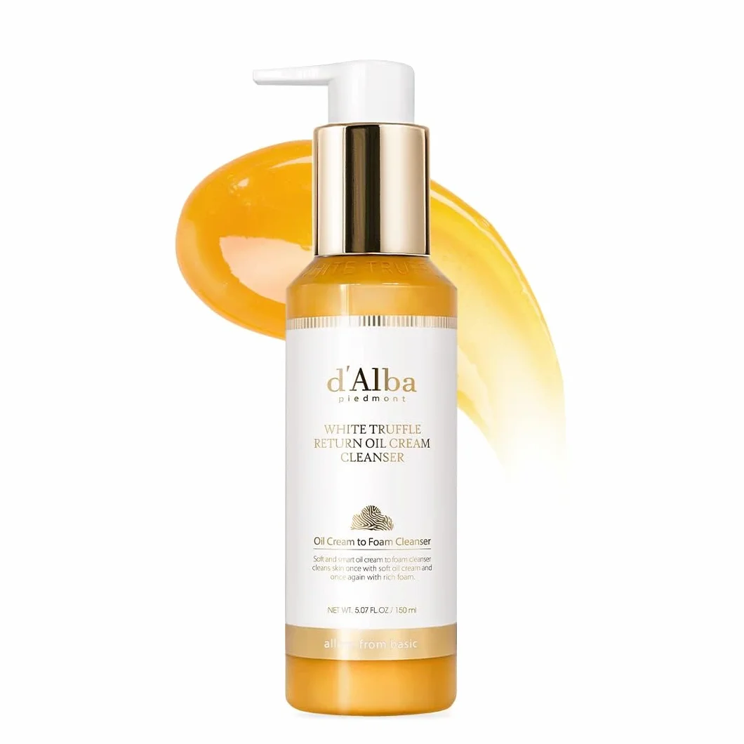 d'alba Piedmont Crème nettoyante à l'huile de retour de truffe blanche italienne, soins de la peau végétaliens, nettoyant facile en une étape pour le sébum et le démaquillage