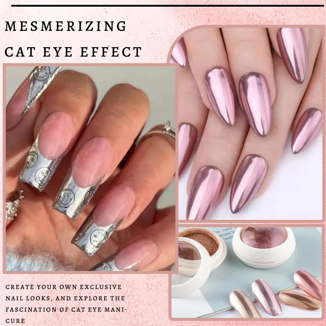 Poudre Chrome Ongle En Or Rose, Effet Miroir Métallique Brillant, Pigments Paillettes Décoratifs Nail Art