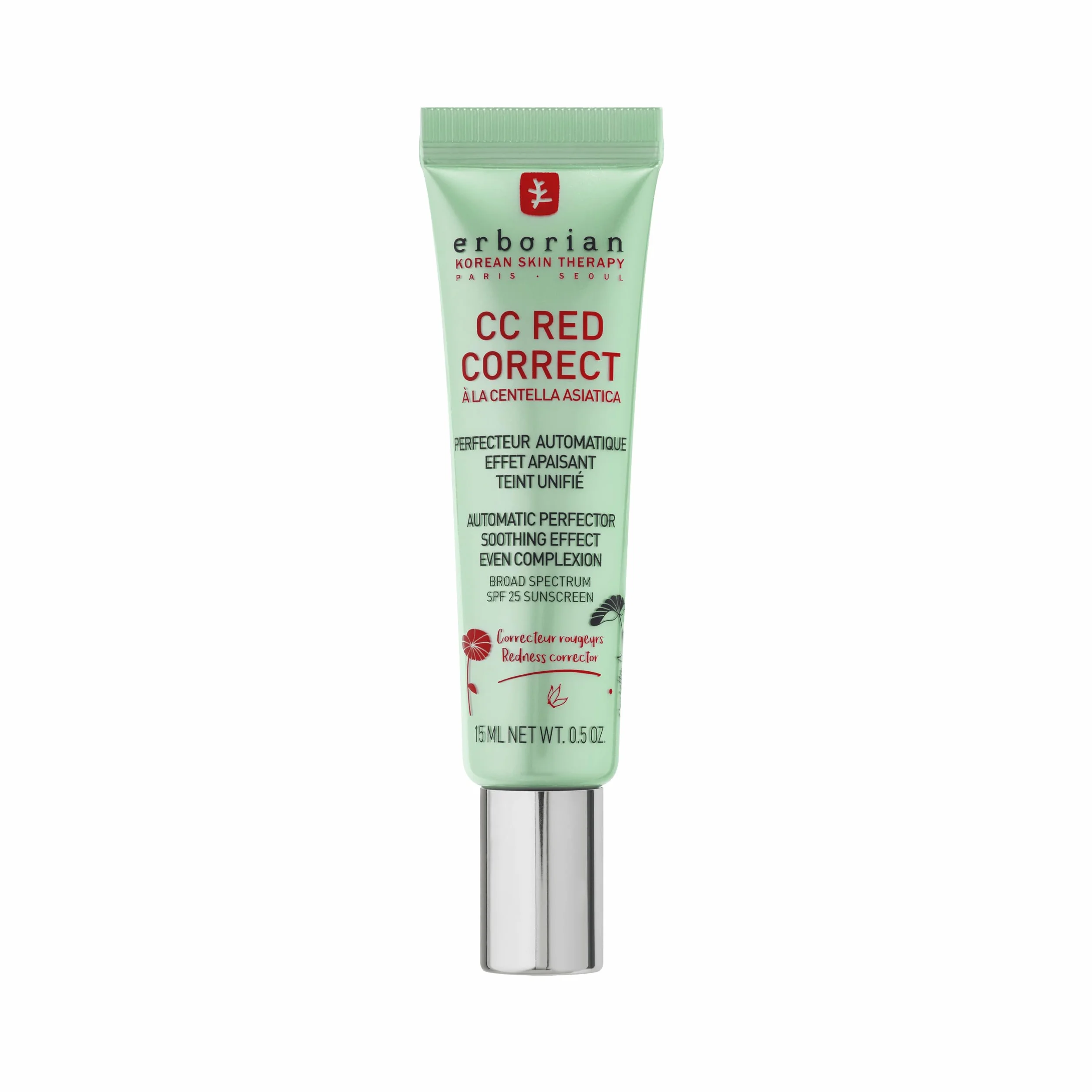 Erborian CC Red Correct Crème Teintée Anti-Rougeur SPF 25 Cosmétique Coréen
