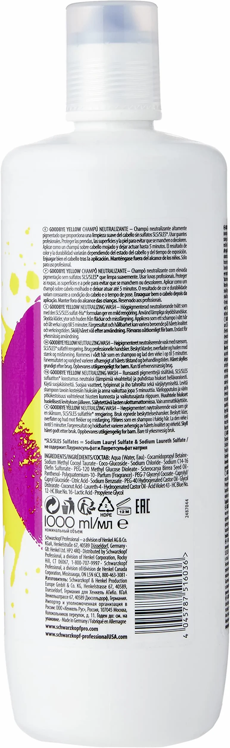 EASO MAGNO Schwarzkopf Goodbye Yellow Champú 1000ml