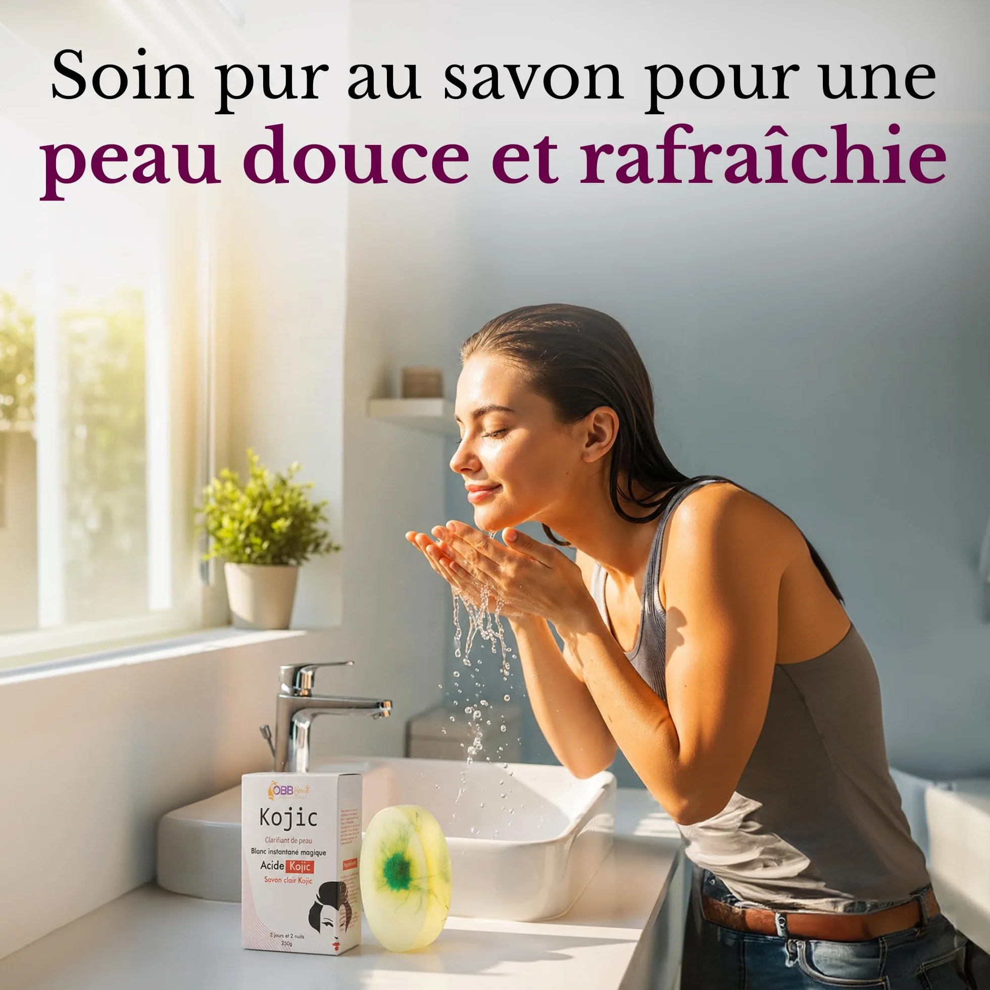 OBB Beauté Savon Kojic Éclaircissant 250g Clarifiant Acide Kojique Teint Unifié Éclat