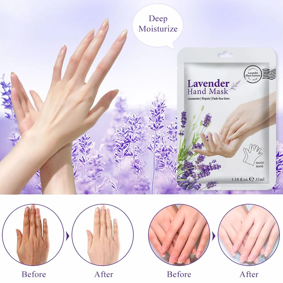 Gants Hydratants 6 Paires Masque de Main Nourrissant Exfoliants Peau Sèche