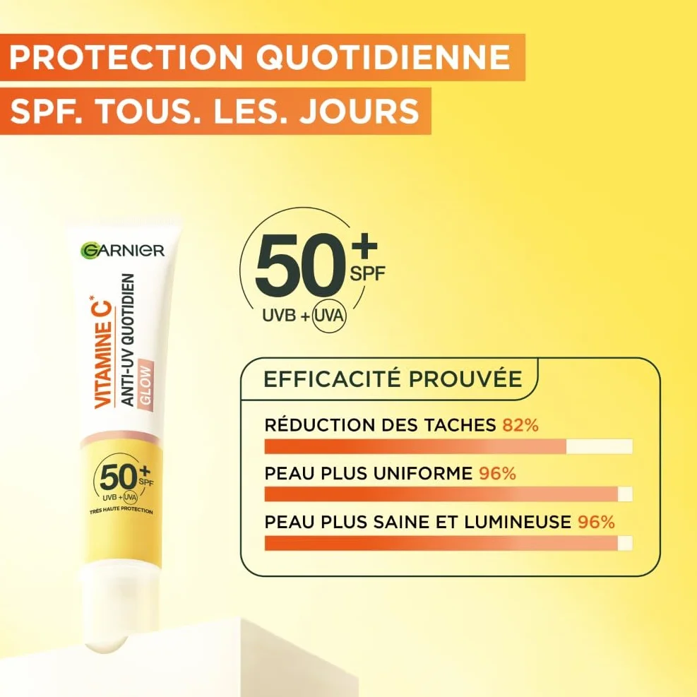 Garnier SkinActive Fluide Anti-Taches Anti-UV Quotidien SPF 50+ Vitamine C 40 ml