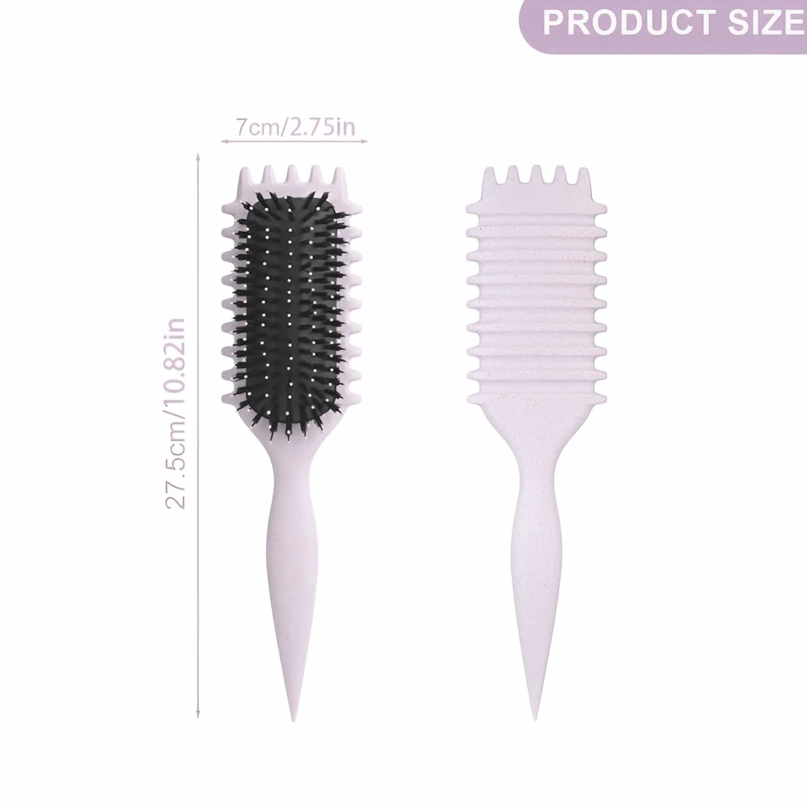 Brosse Cheveux Bouclés Anti-Frizz Démêlante Rebondissement Beige