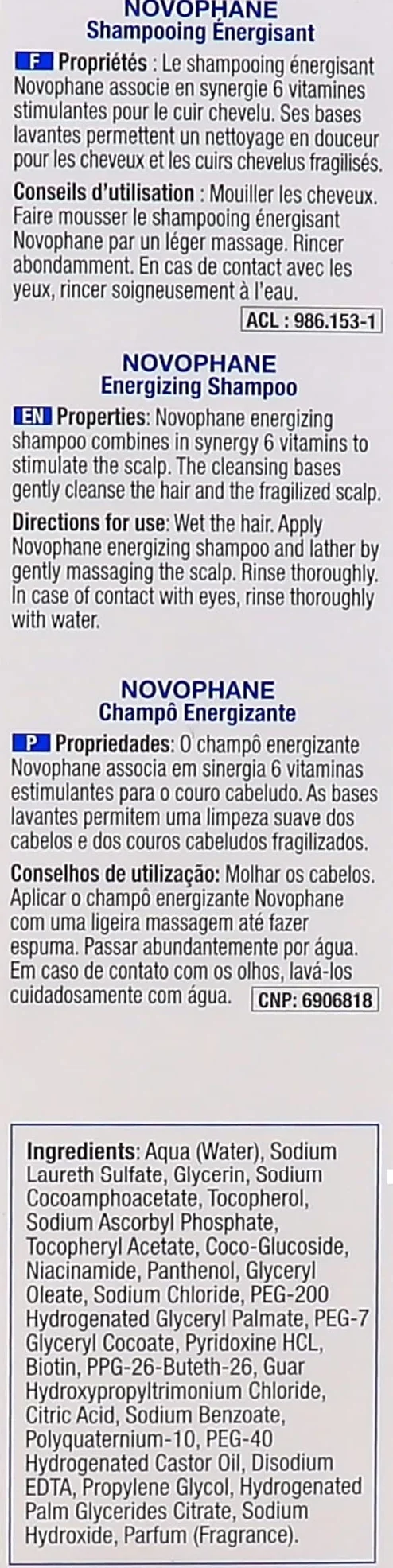 ACM Laboratoire Novophane Energisant Anti Hair Loss Treatment Shampoo 200ml Hair Product by ACM