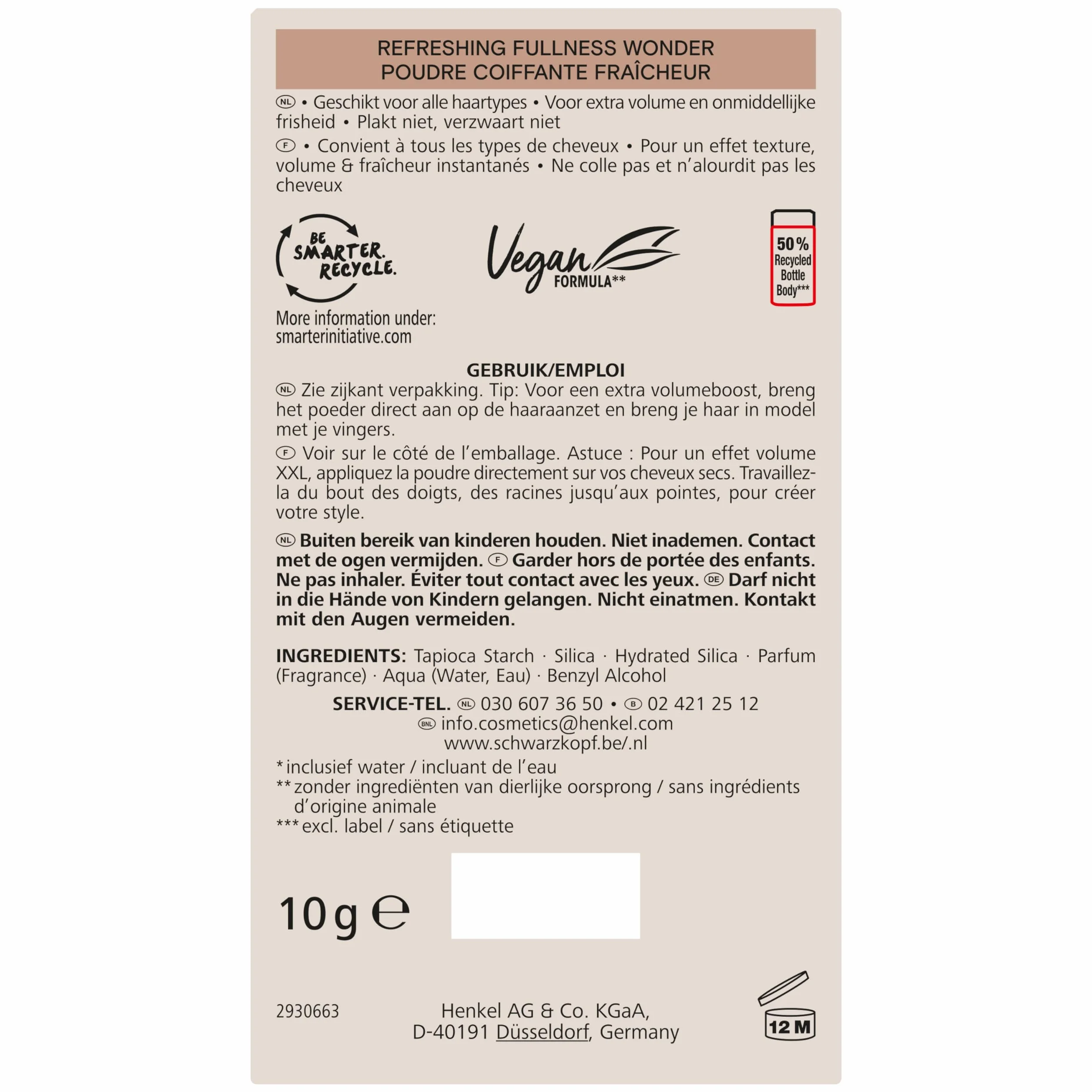 Schwarzkopf Taft Poudre Coiffante 2 en 1 Volume Instantane Anti Sebum Matifiant 10g