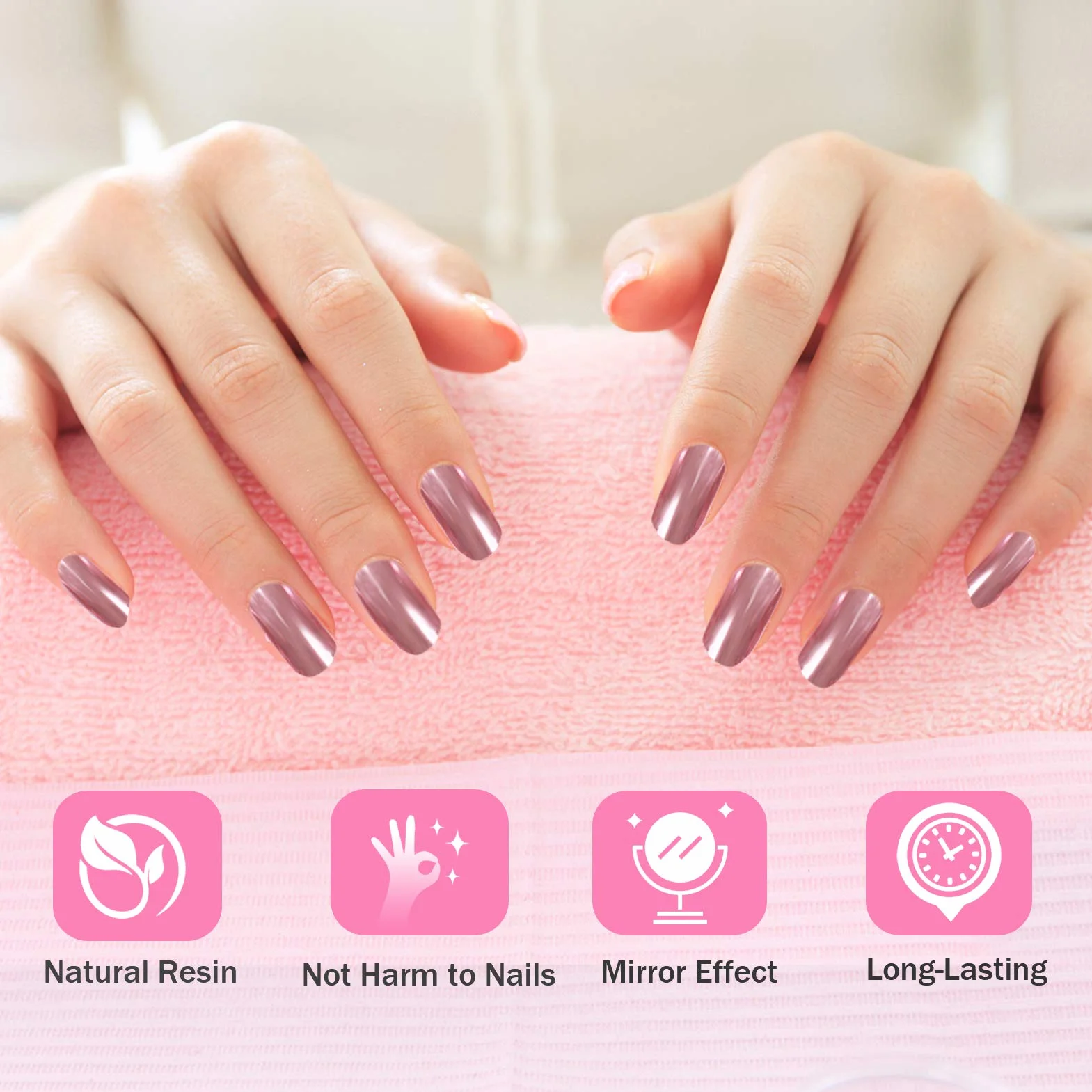 MELLIEX 8 Pièces Poudre Chrome Ongles Effet Miroir Accessoires Nail Art