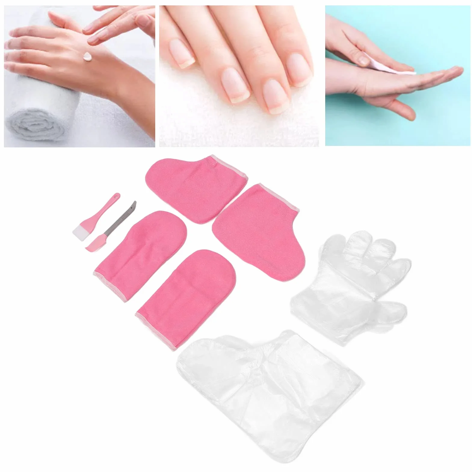 Gants de Paraffine pour Mains et Pieds – Flanelle Douce pour Maintenir la Cire au Chaud – Confort et Soins Optimaux – Usage Professionnel et Personnel