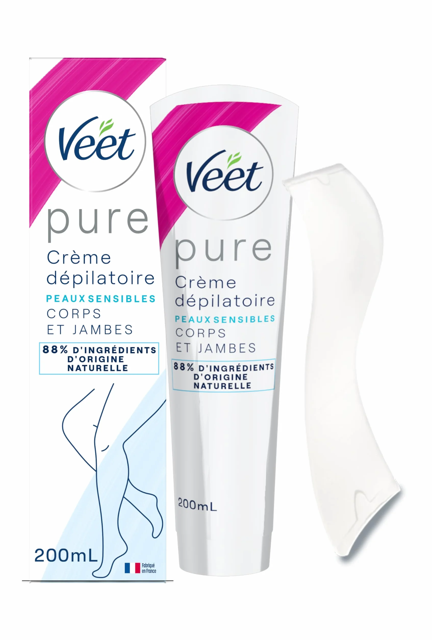 VEET PURE Crème Dépilatoire Corps et Jambes Peaux Sensibles 200ml