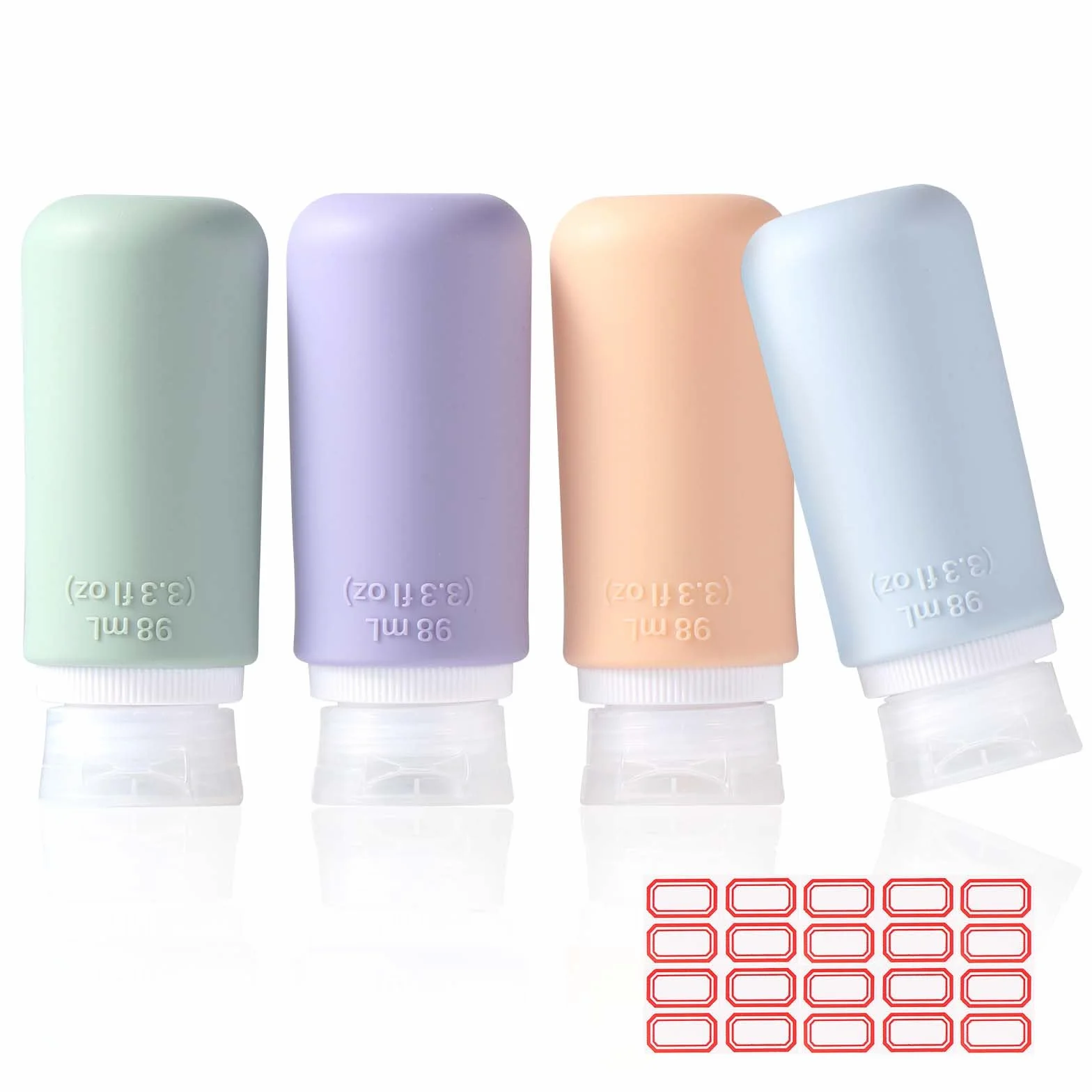 Diboniur Flacon Voyage en Silicone 4 Pièces Kit Avion 98ml Anti-Fuite