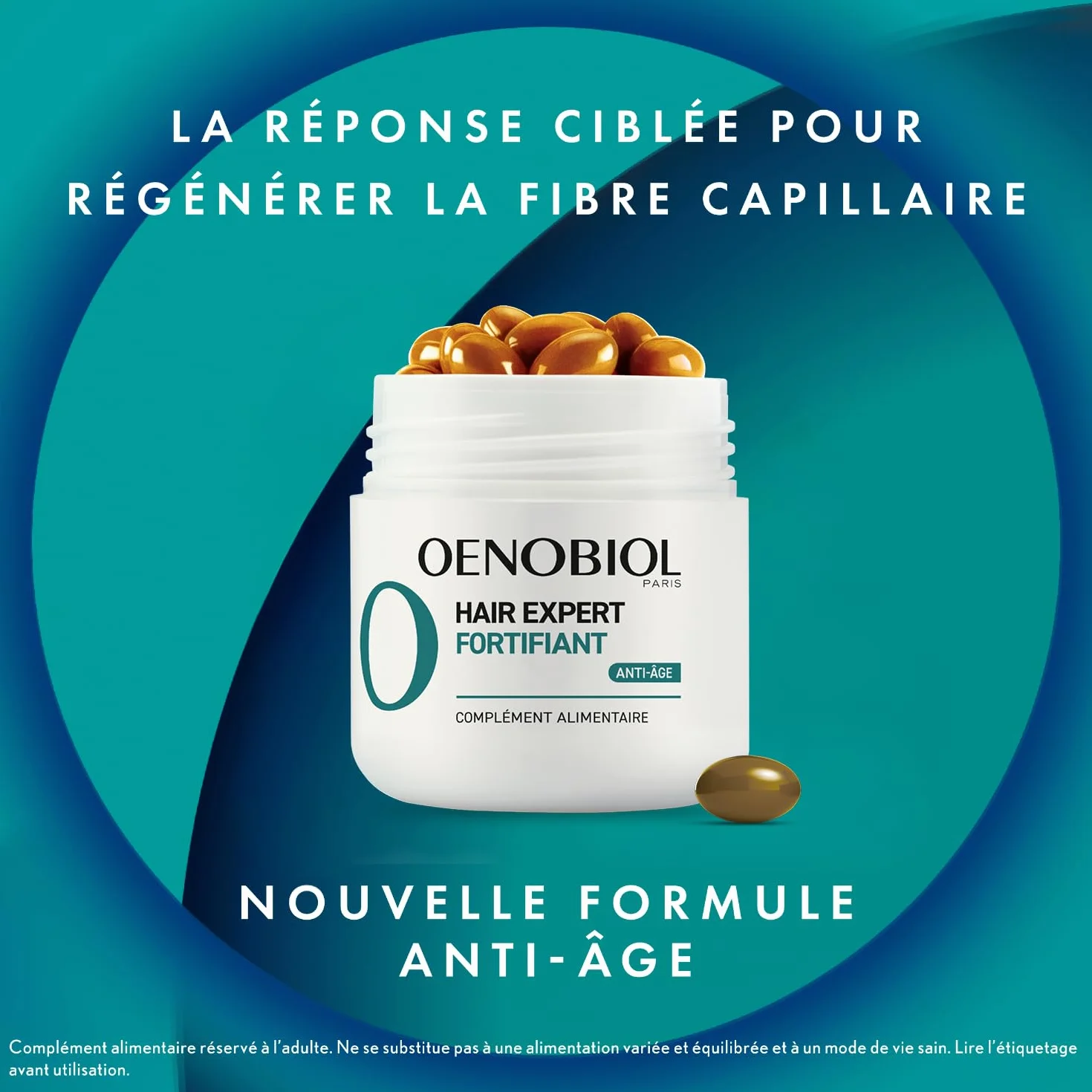 Oenobiol HAIR EXPERT Complément alimentaire Chute de cheveux Anti-Âge 60 comprimés