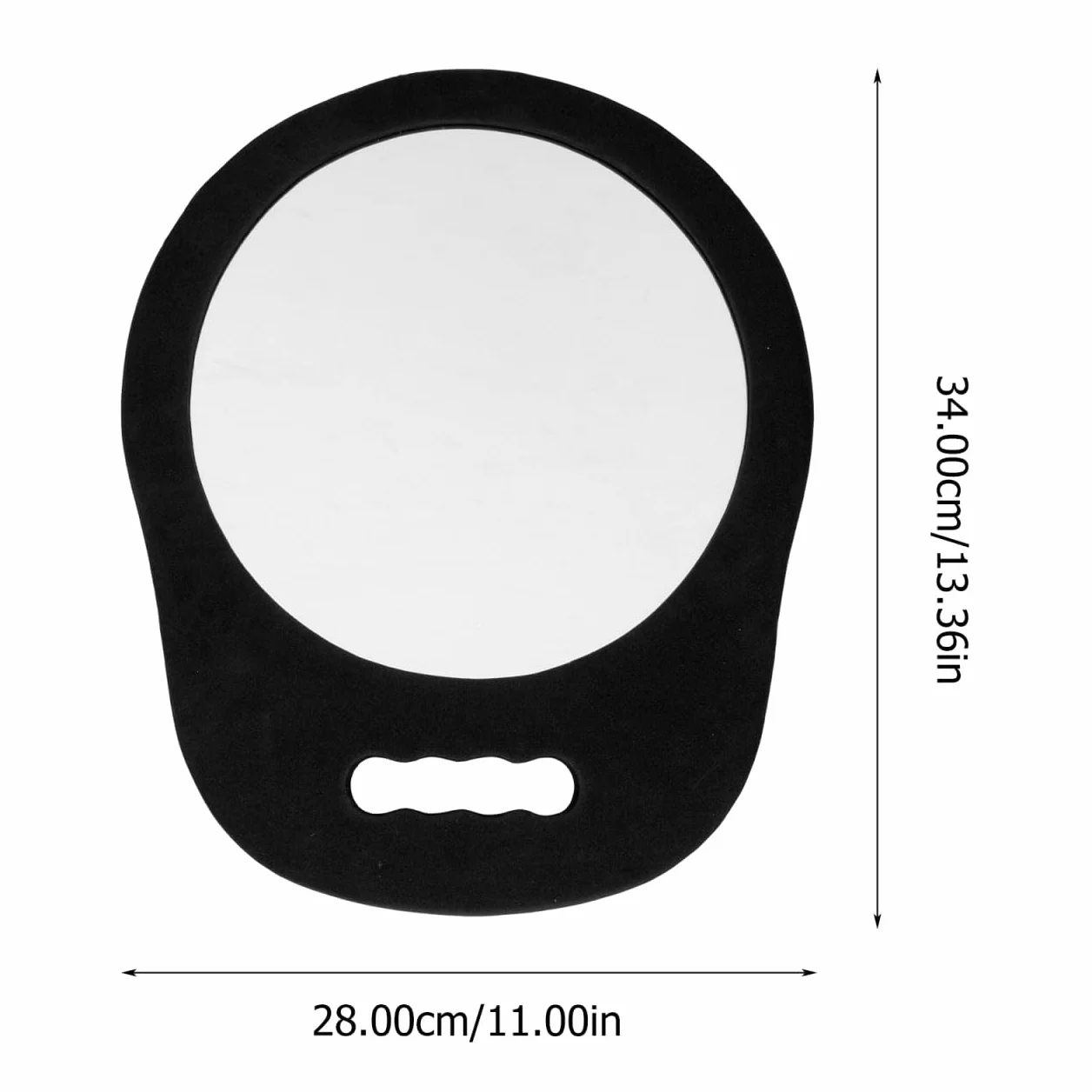Lurrose Miroir Rond Portable À Main avec Cadre en Mousse Ergonomique 13.39x10.83x0.59 Pouces Miroir De Coiffure pour Salon Maquillage Usage Professionnel Et Domestique