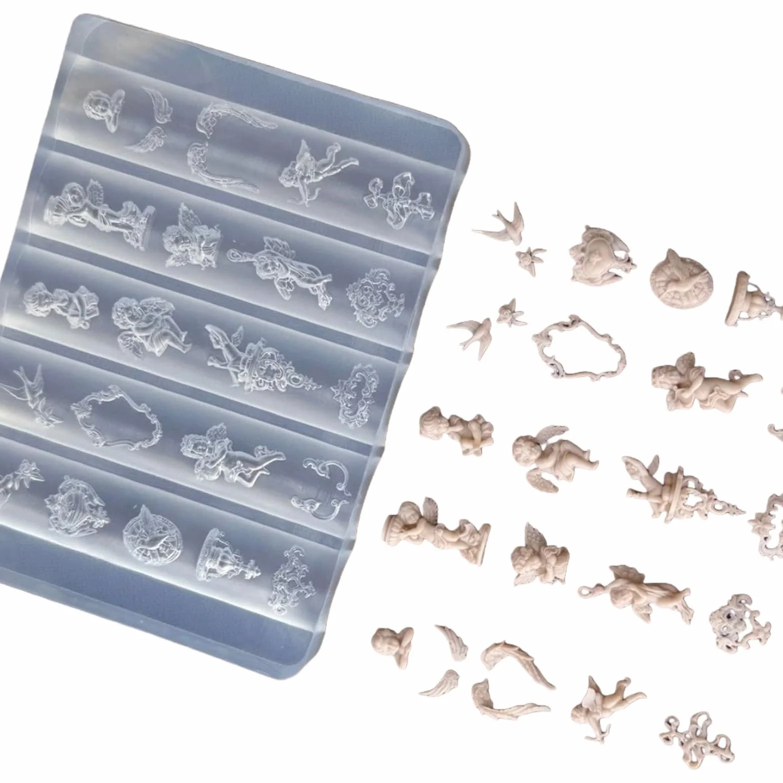 Moule en silicone pour ongles professionnels baroque créative