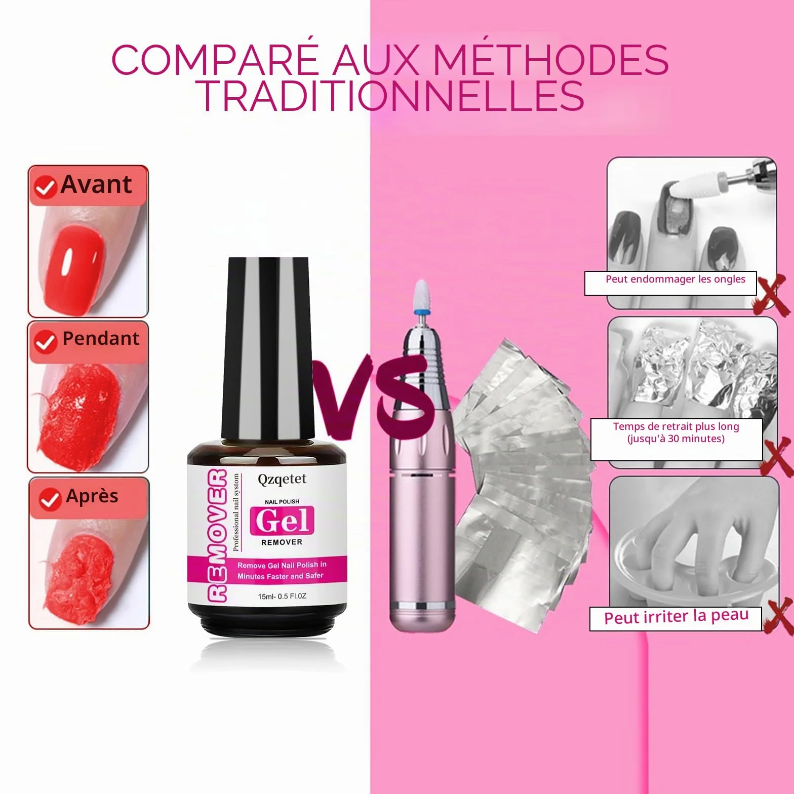 Dissolvant pour vernis à ongles gel 15 ml – Retrait facile en 3 à 5 minutes