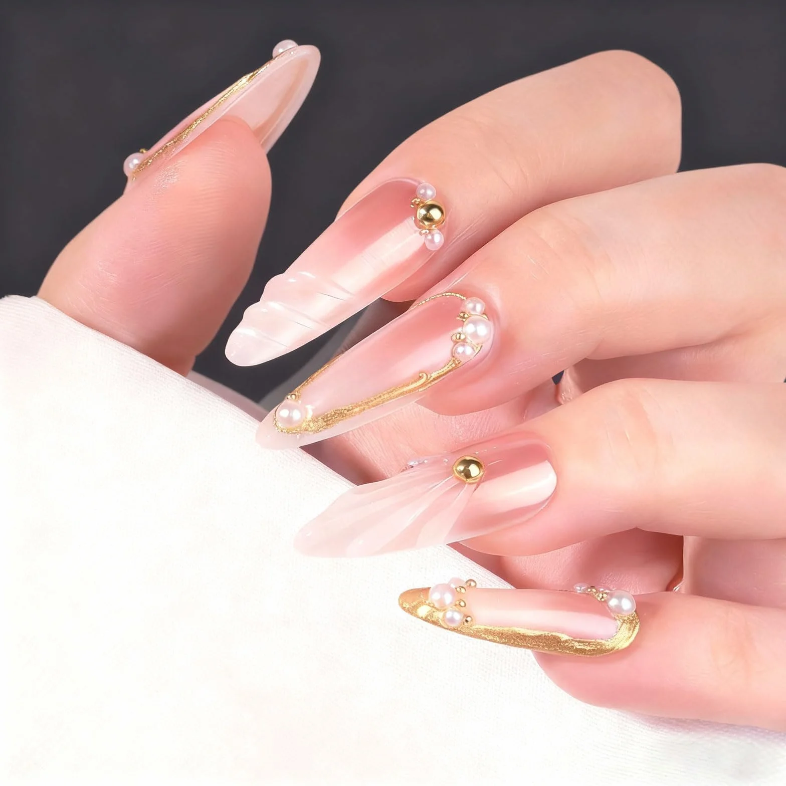 Kit de Poudre à Ongles Chrome Or VelvetGlow avec Breloques et Pierres Précieuses
