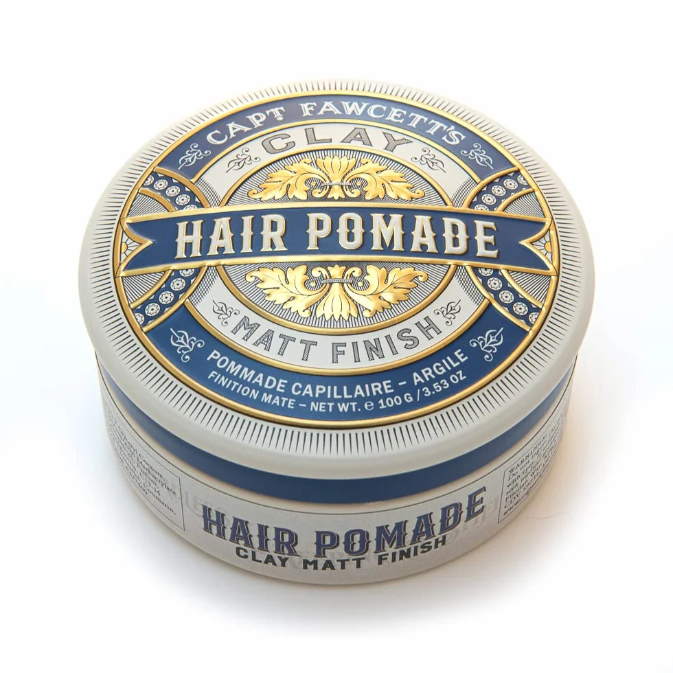 Captain Fawcett Pommade à l'argile mate 100 g – Tenue forte, finition mate naturelle – Cire capillaire texturisante avec prise ferme – Fabriqué au Royaume-Uni