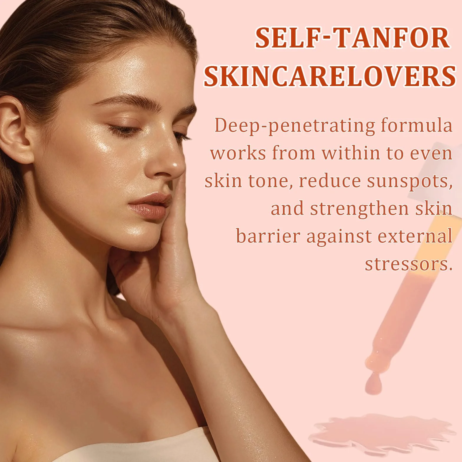 Gouttes Autobronzantes à Boire, 2 Pièces, Autobronzant Visage et Corps, Hydratant, Teint Naturel