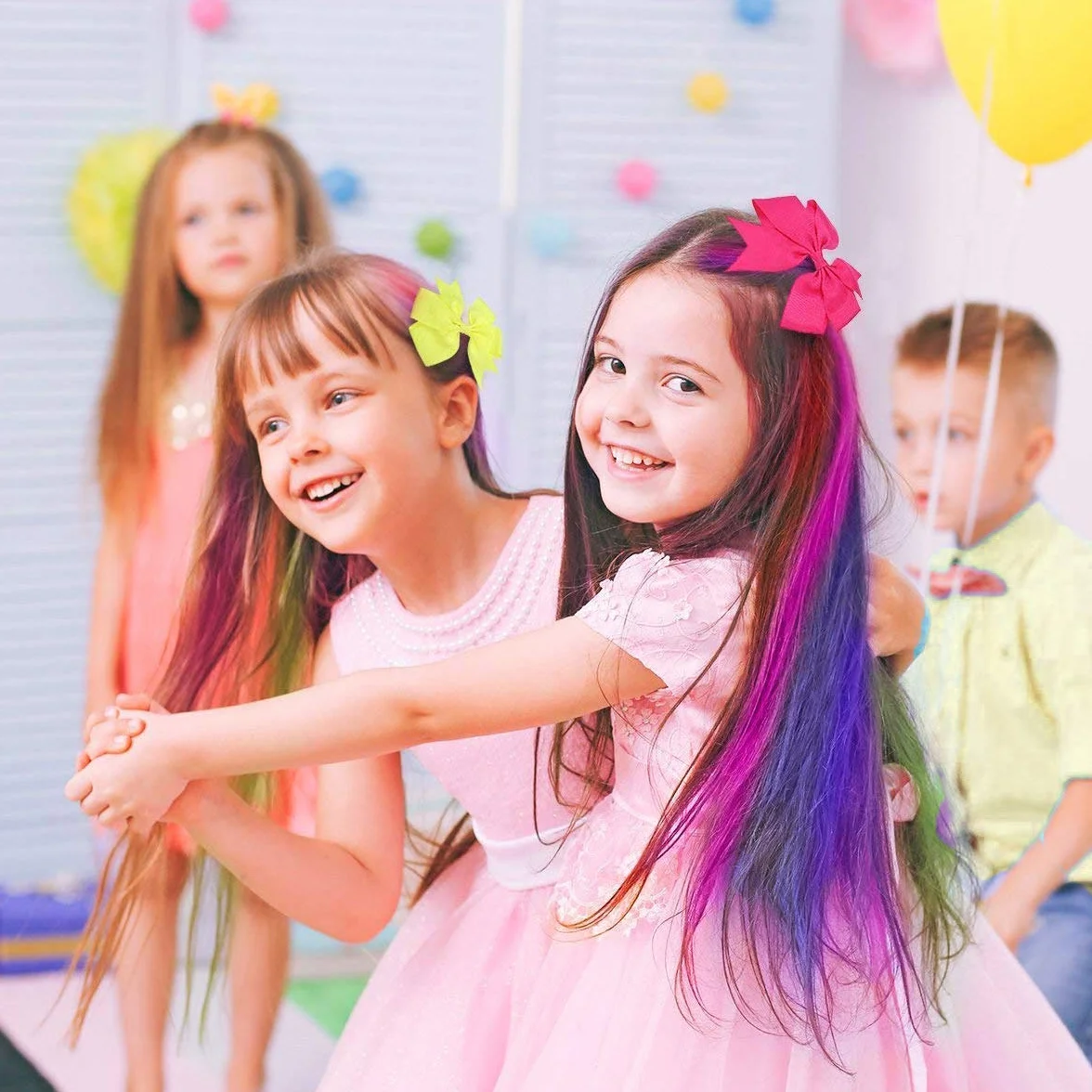 Peignes à Craie pour Cheveux Enfants Lot de 10 Coloration Temporaire Lavables Filles 4-10 ans