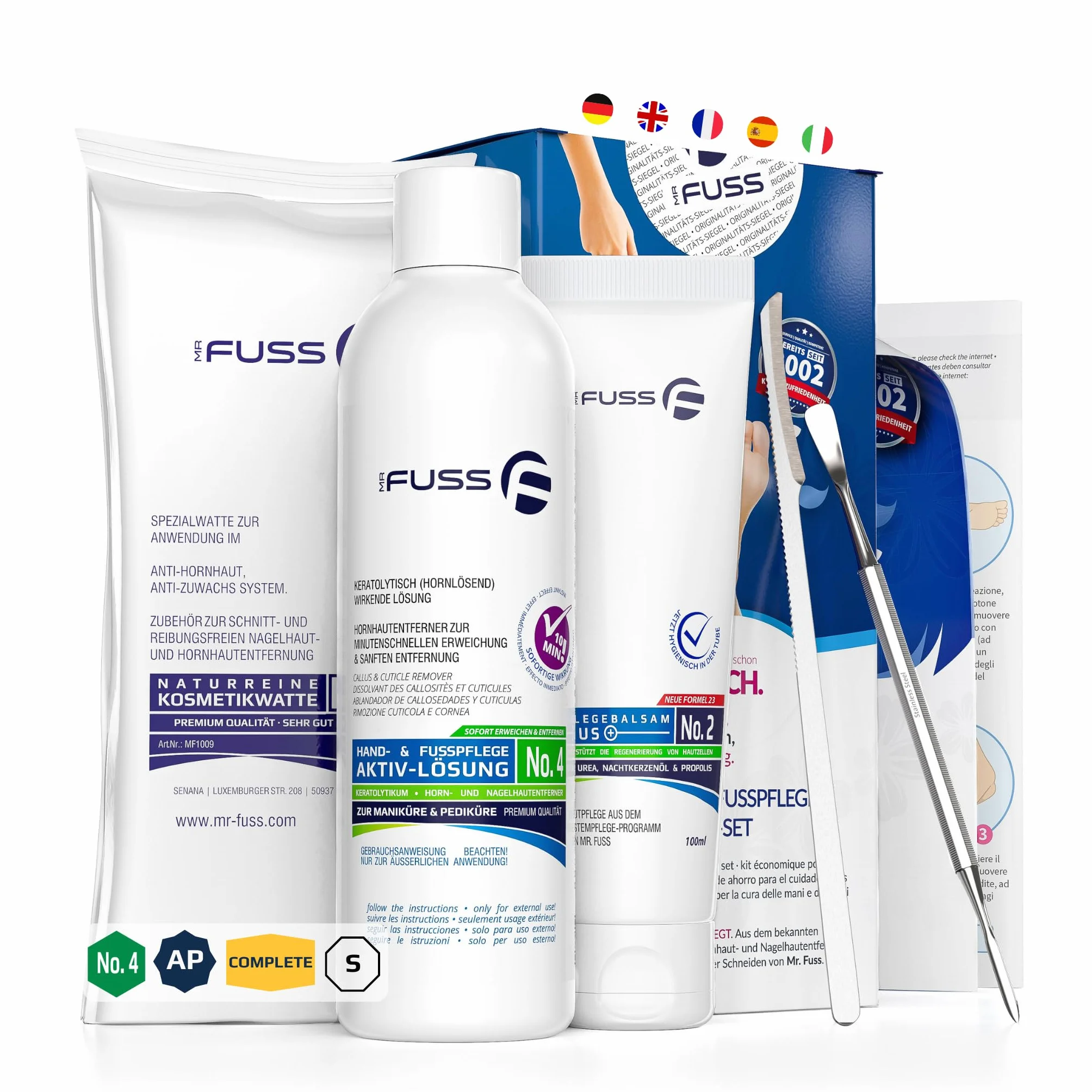 Solution Mr. Fuss n°4 pour enlever la callosité - 250ml Advanced Pack Complete - adoucissement rapide