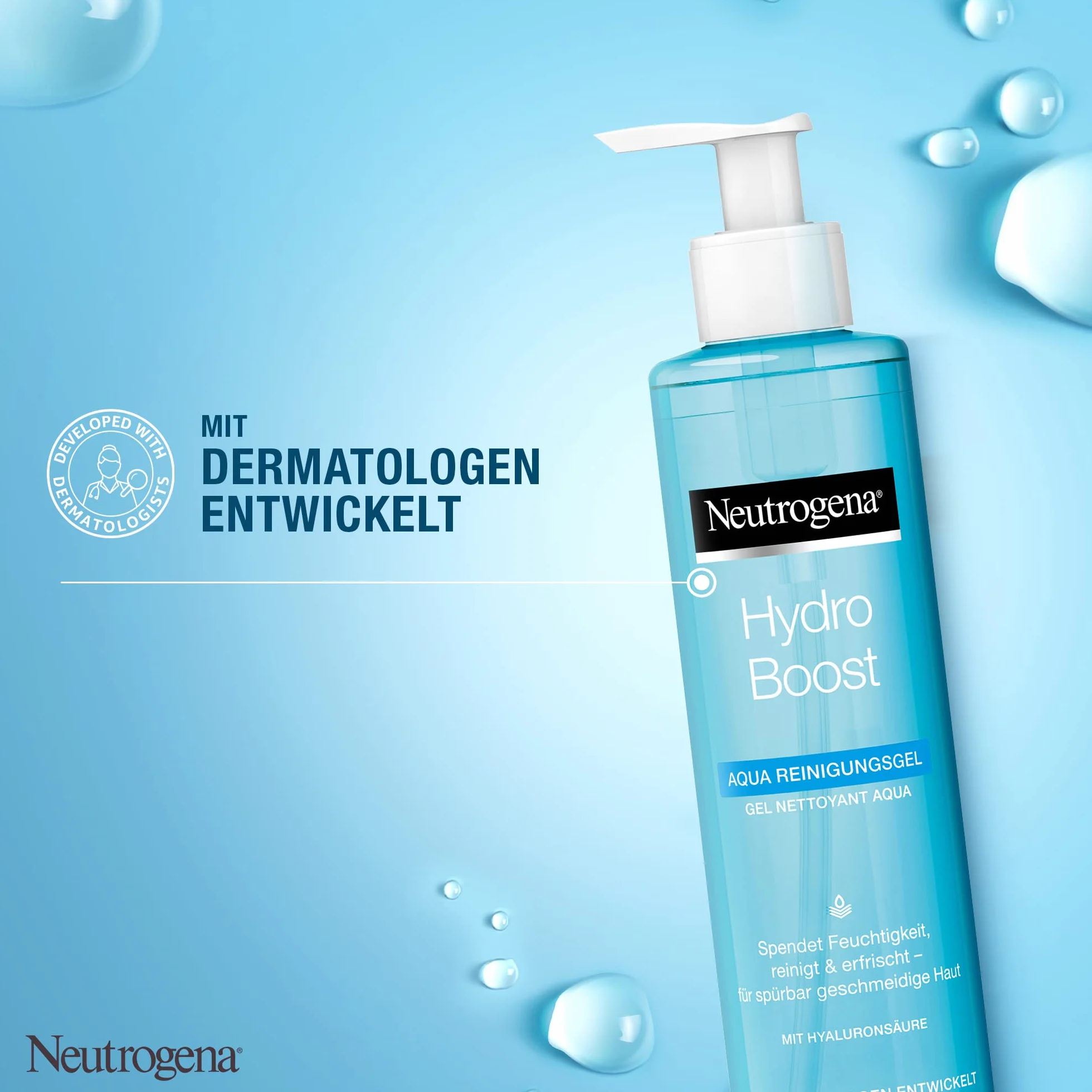 Neutrogena Hydro Boost Aqua Gel Lotion Nettoyante 200 ml Acide Hyaluronique
