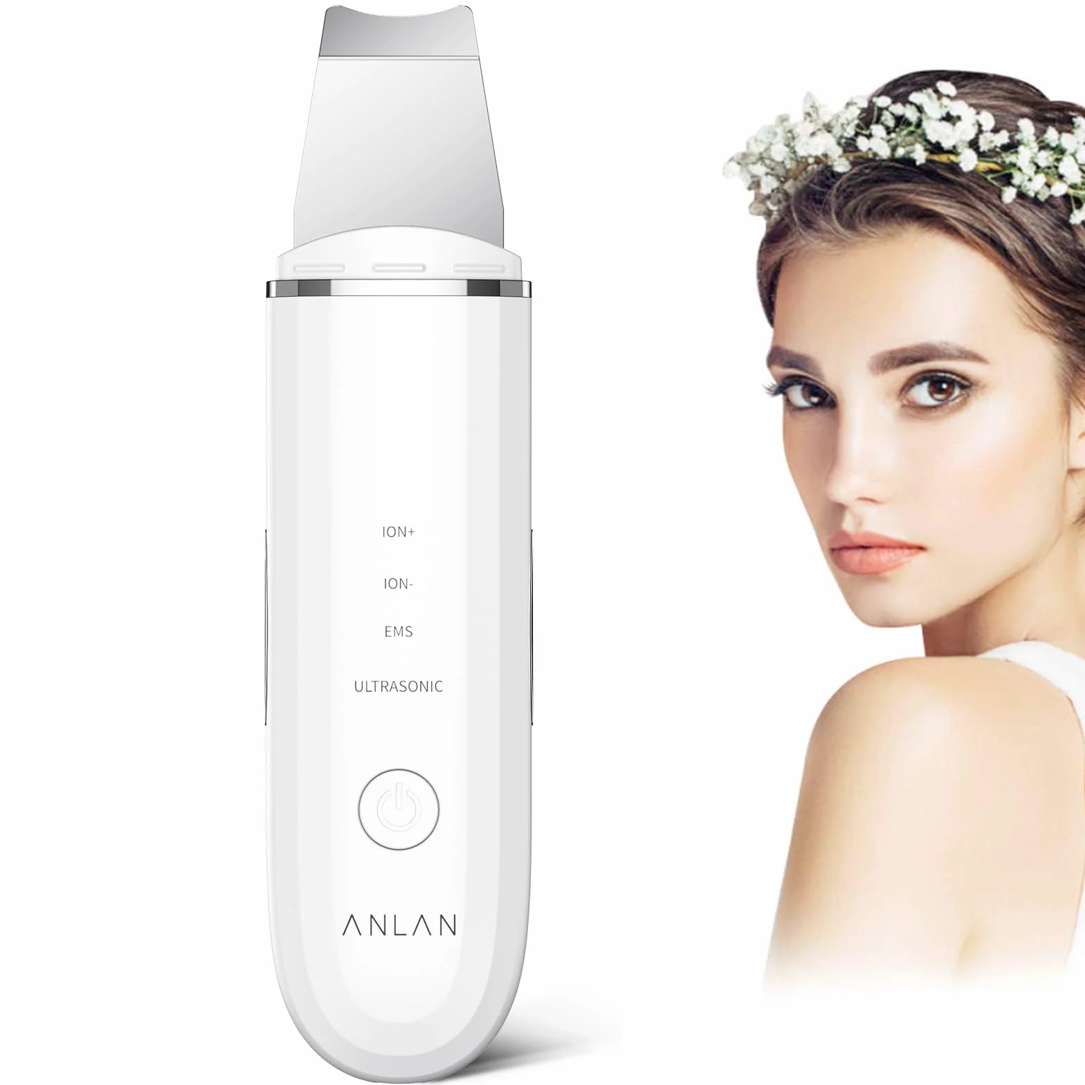 Nettoyeur de Peau Ultrasonique 4 en 1 ANLAN Épurateur de Peau pour le Visage - Nettoyage en Profondeur, Gommage Vibrant, Soins du Visage et Élimination des Points Noirs