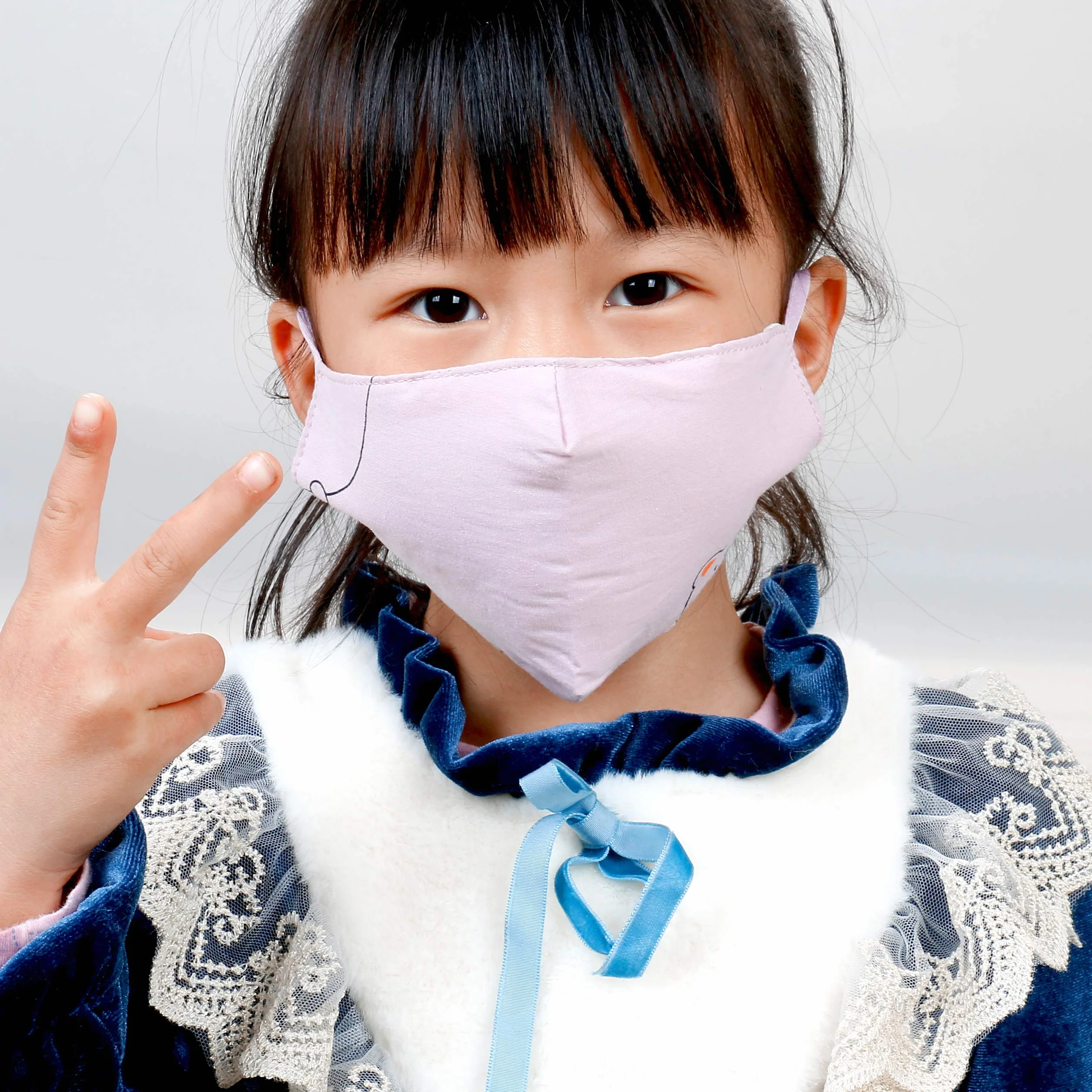 Masques Lavables pour Enfants 5 Pièces, Couvrant Bouche et Nez, Sangle Élastique Réglable