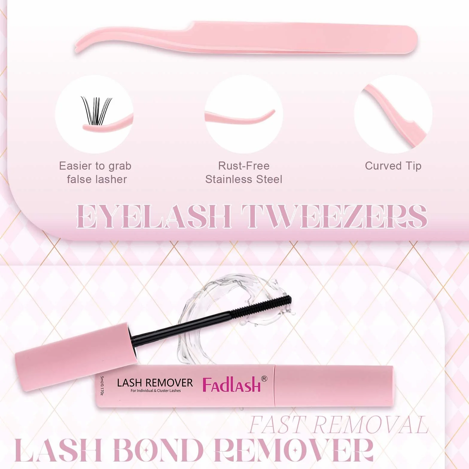 FADLASH Kit Extension Cils Bouquet 10D 20D 280pcs Faux Cils Individuel 8-16mm C Curl, Bond and Seal, Remover Gel, Pince à Lashes, Cluster Lashes Kit DIY