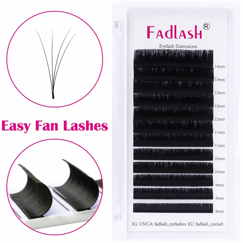 FADLASH Extension Cils Soie Volume Russe 0.07-CC Curl 8-14mm Easy Fanning