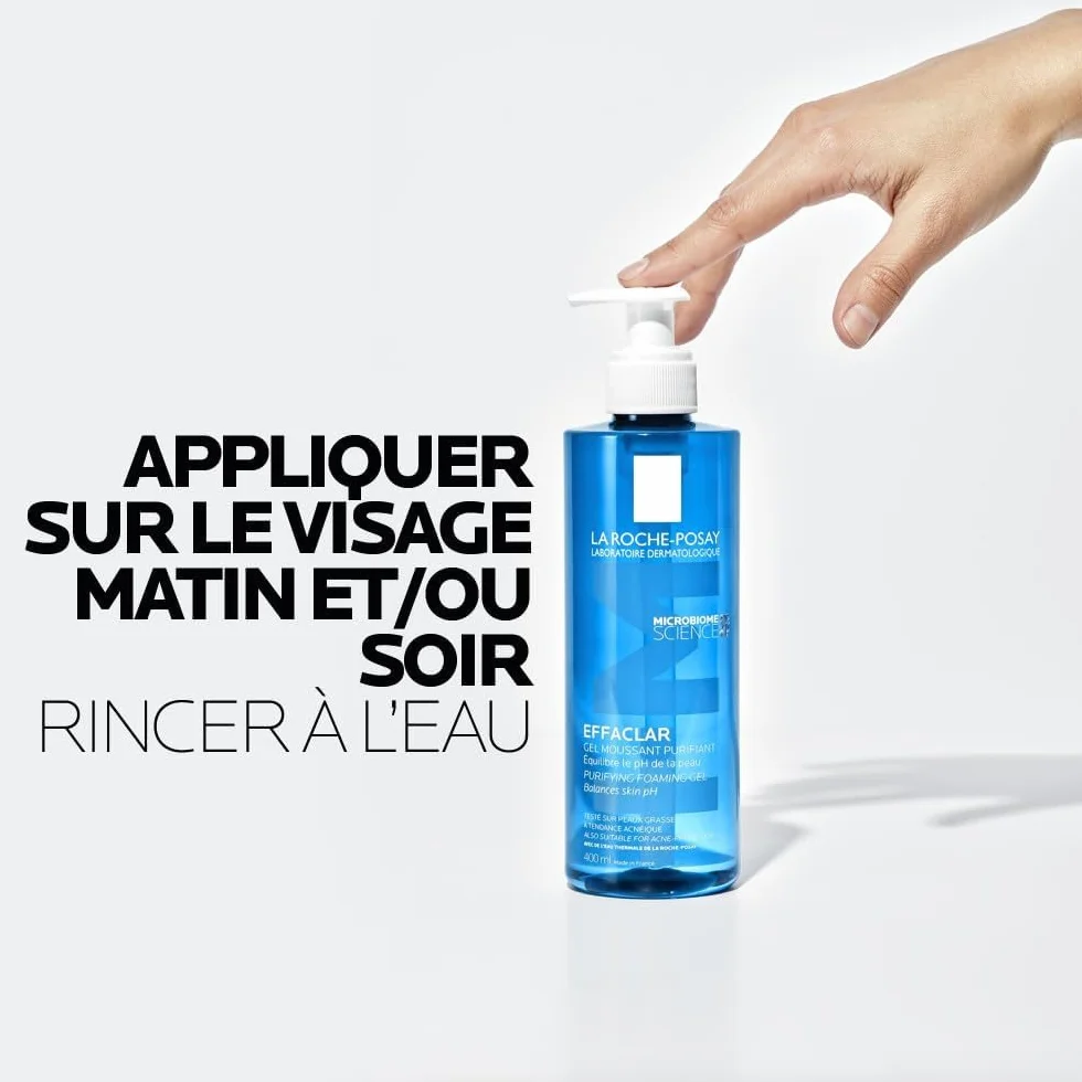 La Roche-Posay Effaclar gel moussant purifiant nettoyant peaux grasses lot de 2 x 400ml