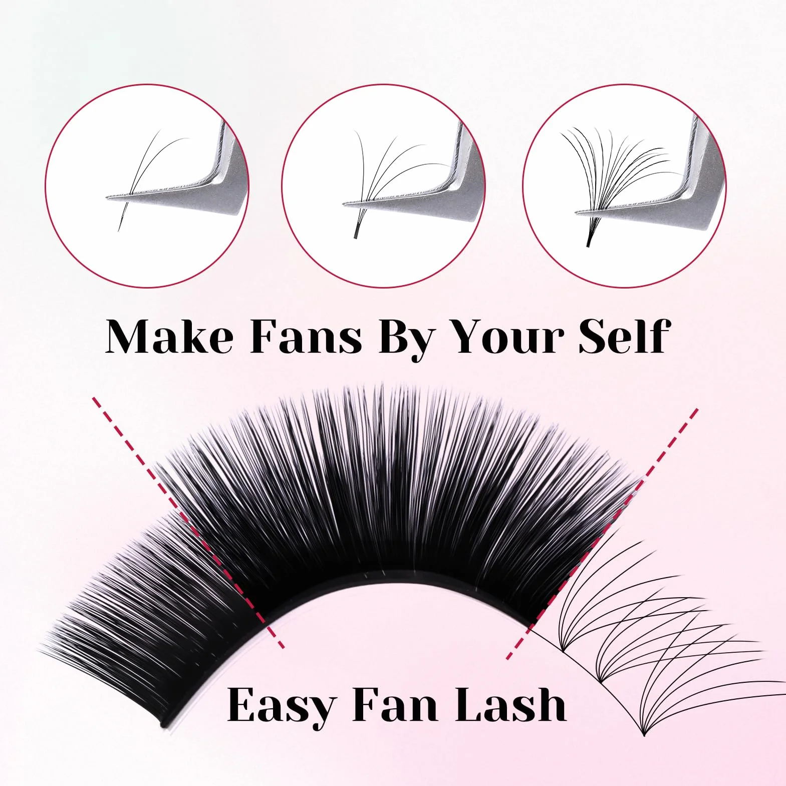 FADVAN Extension Cils Easy Fan 0.07D Curl 8-14mm Mixte Soie Volume Russe 2D~20D Faux Cils Professionnel