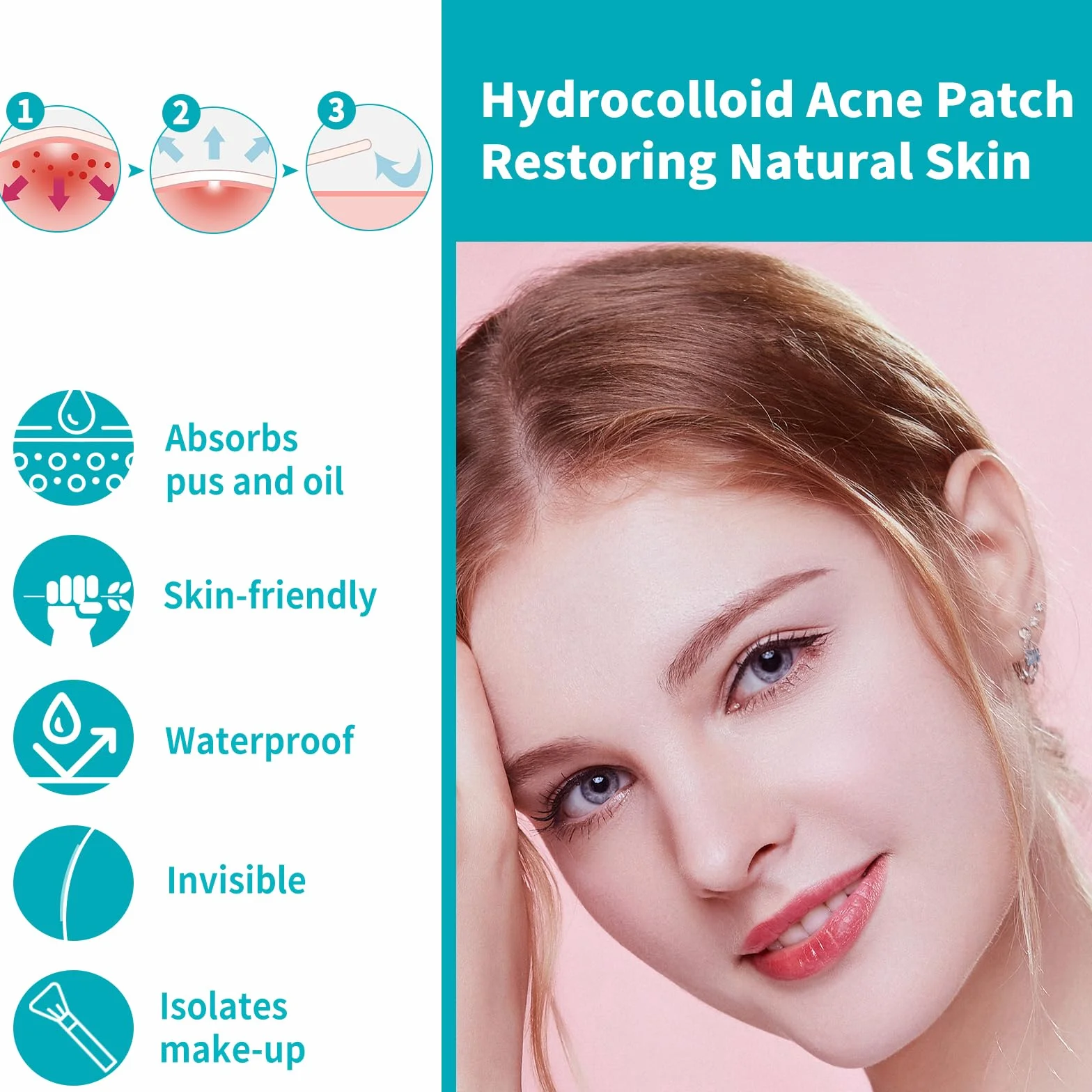 Pimple Patches 350 pièces Hydrocolloïde Acné Patch Invisible avec Huile De Tea Tree Et Acide Salicylique 5 tailles