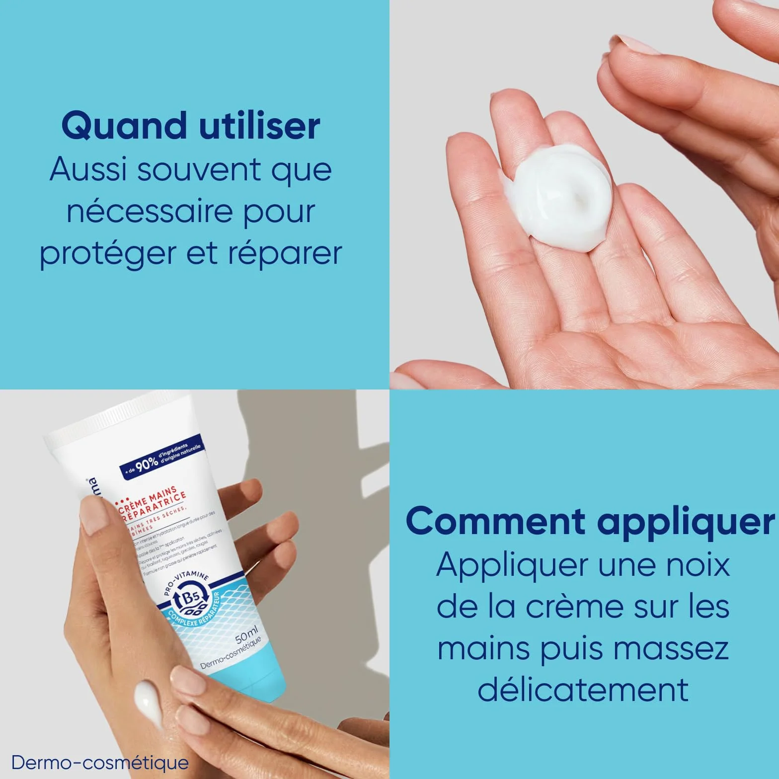 BepanthenDerma Crème mains réparatrice Intense 3x50ml Peaux très sèches au beurre de karité et huile d'argan