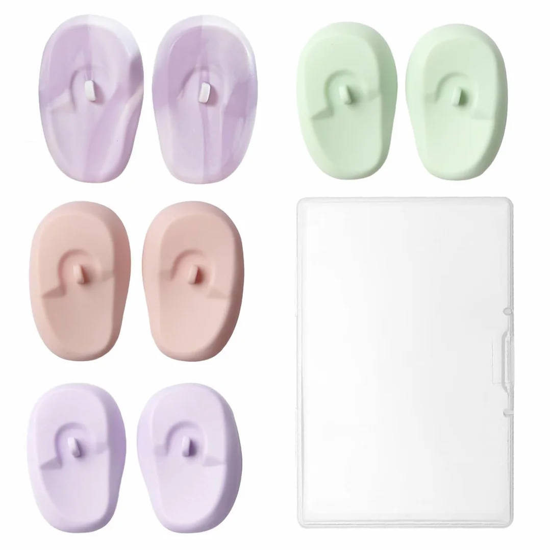 Protège-oreilles en silicone étanches pour lavage cheveux 5,5 x 8 cm